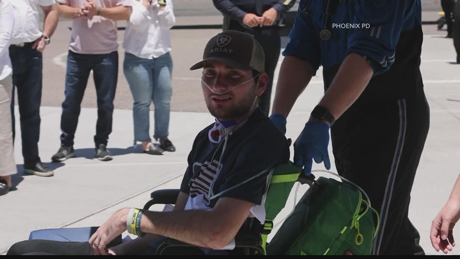 Officer Tyler Moldovan, who survived getting shot eight times last December, is returning home to the Valley after being discharged from a rehab facility.