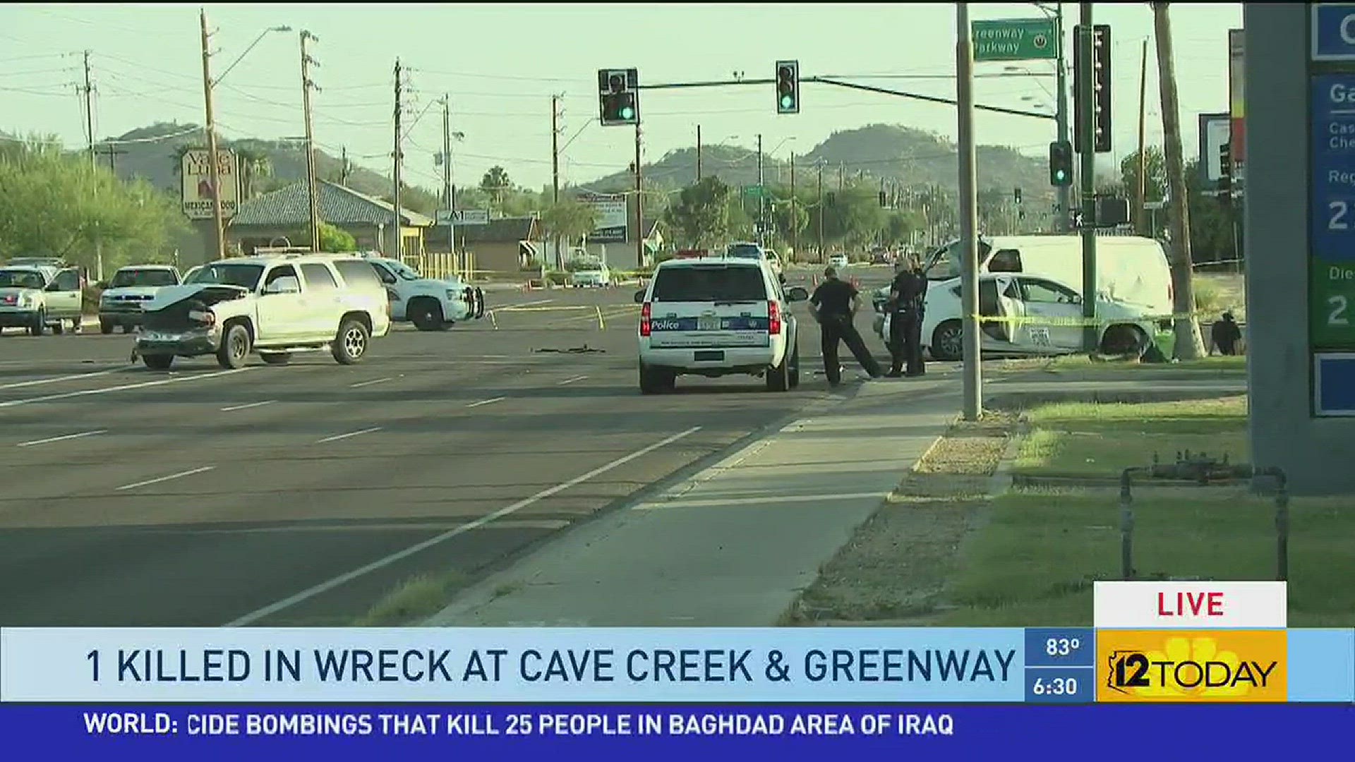 One person is dead and another in critical condition following a three-vehicle accident in which a van rolled over near Cave Creek and Greenway roads early Thursday morning.