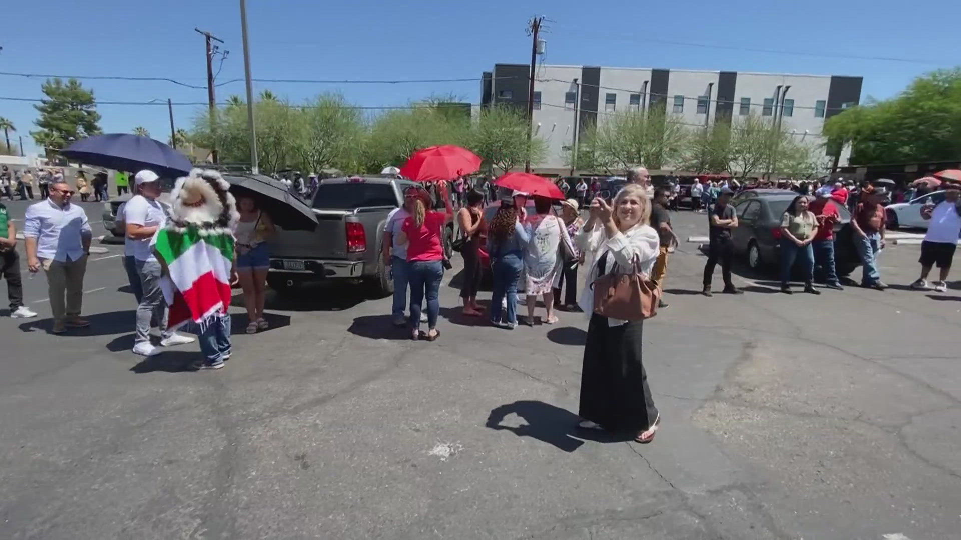 Voters in Arizona braved long lines to vote for Mexico's first female president.