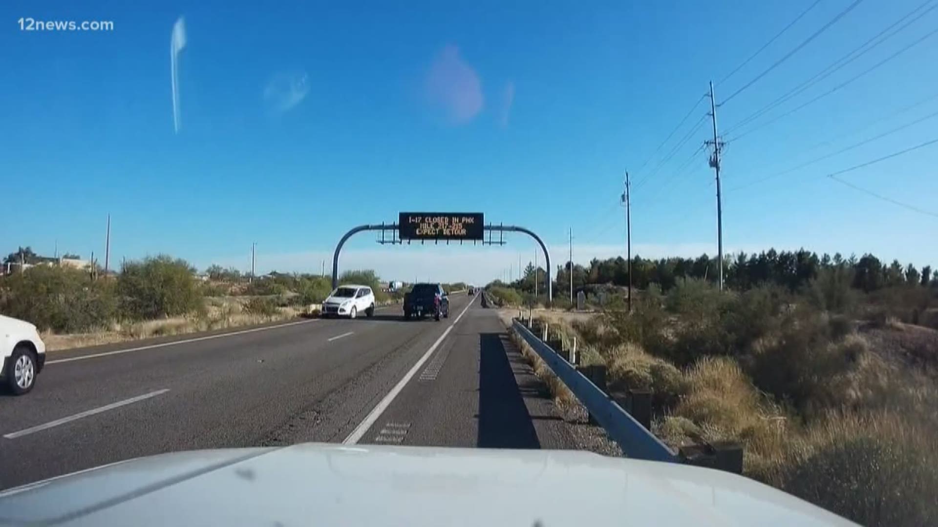A Valley man's dashcam video captured a wrong way driver heading right towards his truck. It happened on US 60 about 10 miles south of Wickenburg.