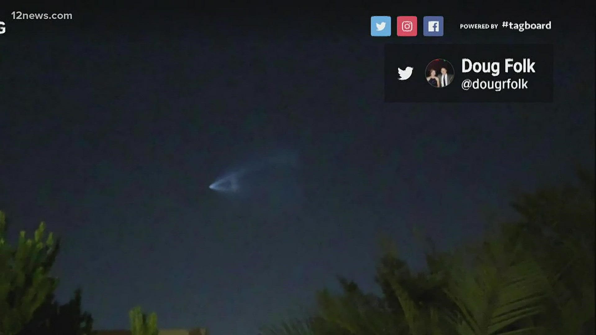 Reports of a strange light in the sky over Phoenix-metro area.