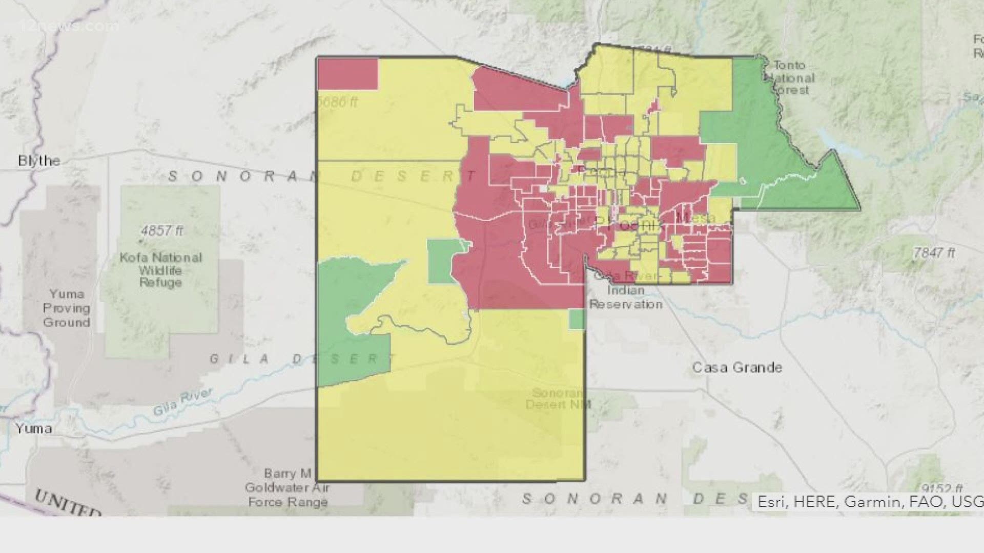 The Maricopa County COVID dashboard shows a continued increase in the number of schools and districts in the “substantial” risk category.
