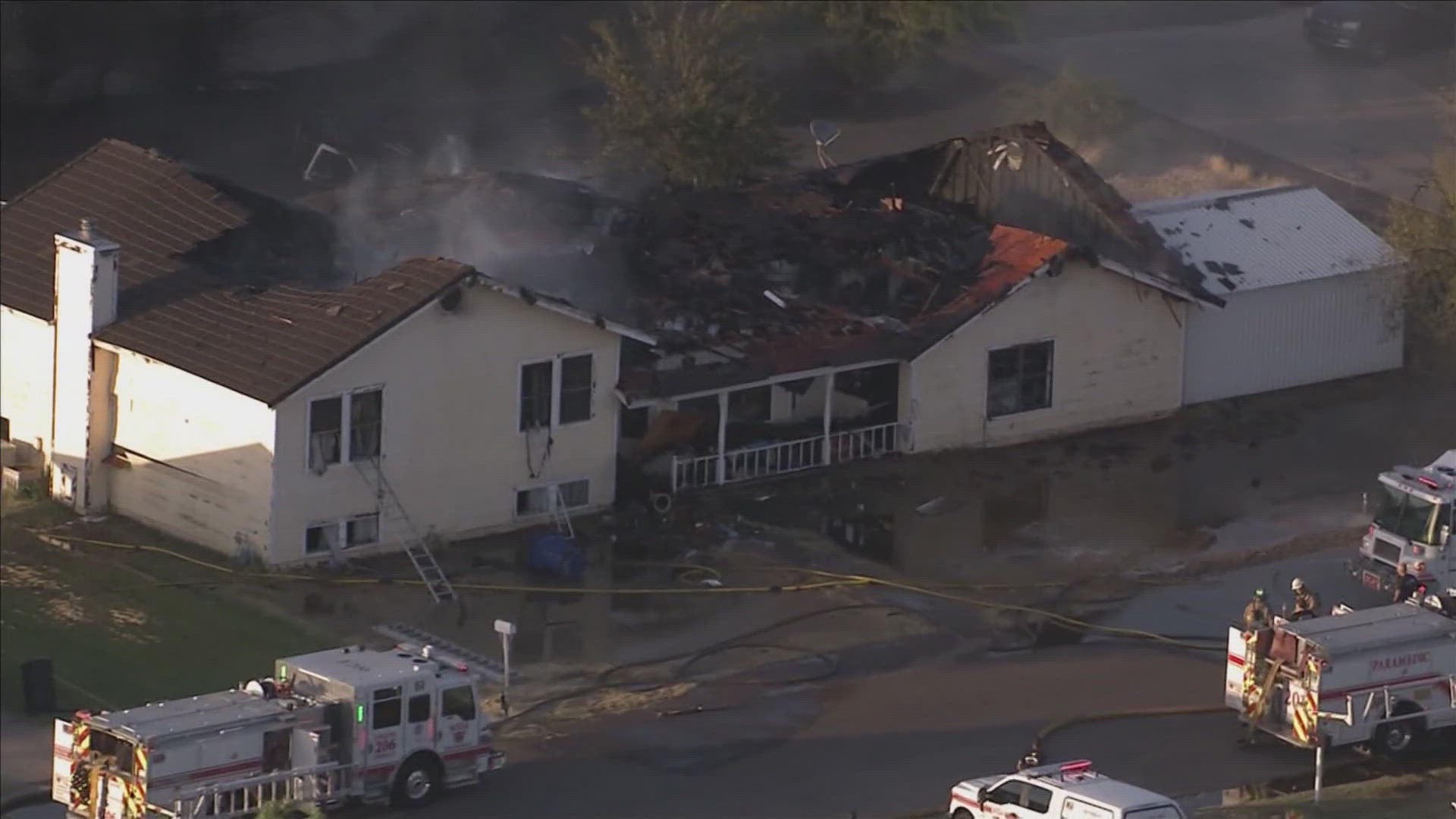 The home was heavily damaged in the fire.