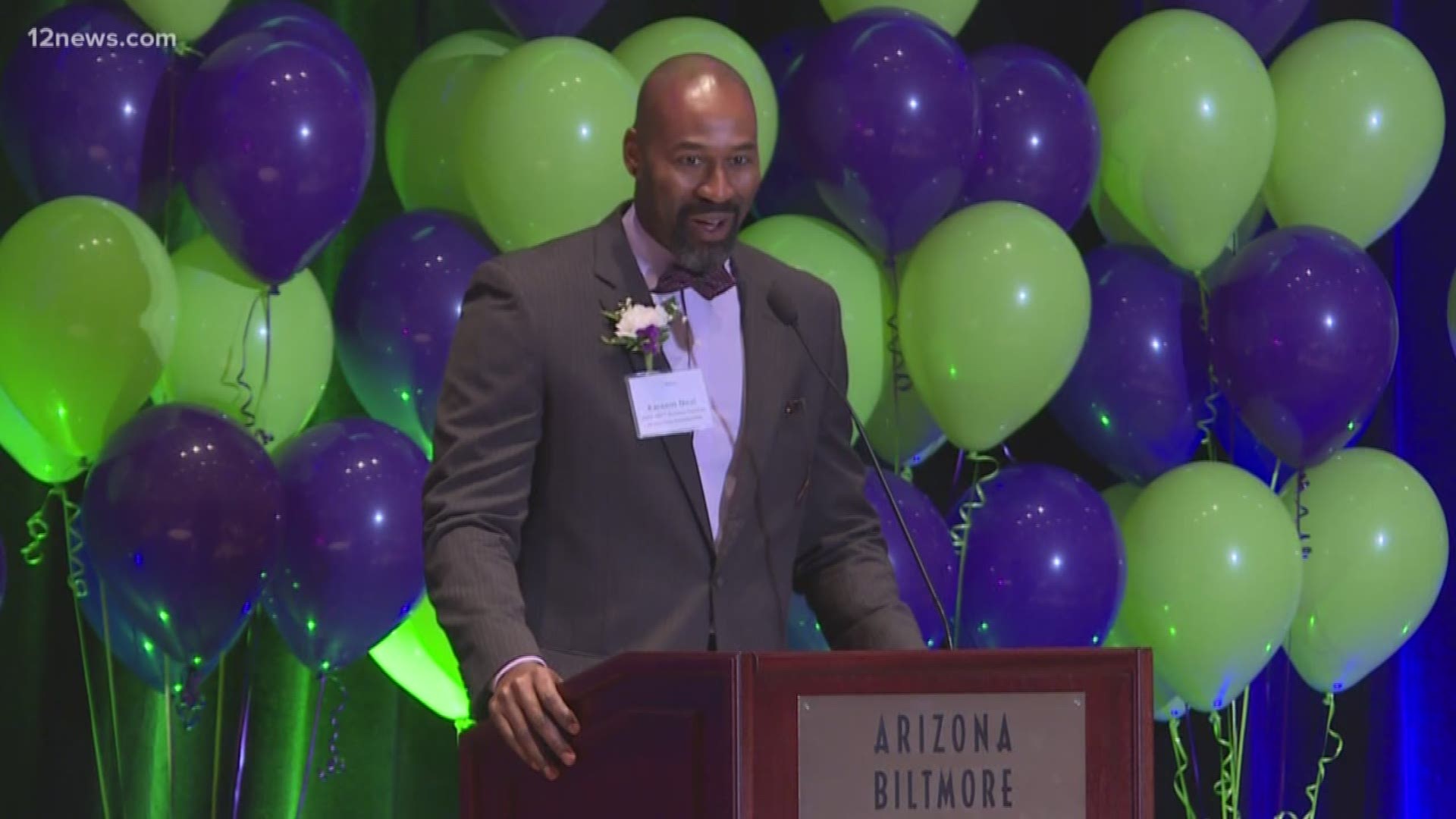 The Arizona Educational Foundation honored Kareem Neal, a special education teacher at Maryvale High School who advocates for teacher retention.