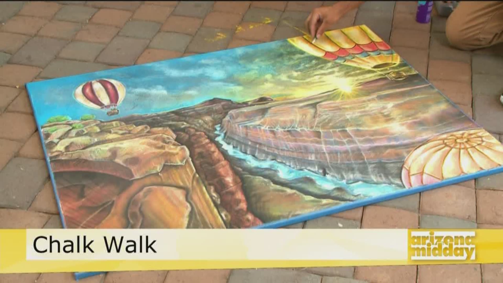 Get a sneak peek of Tempe Marketplace's annual Chalk Walk with Emilie Andrews and artist Eli Farias