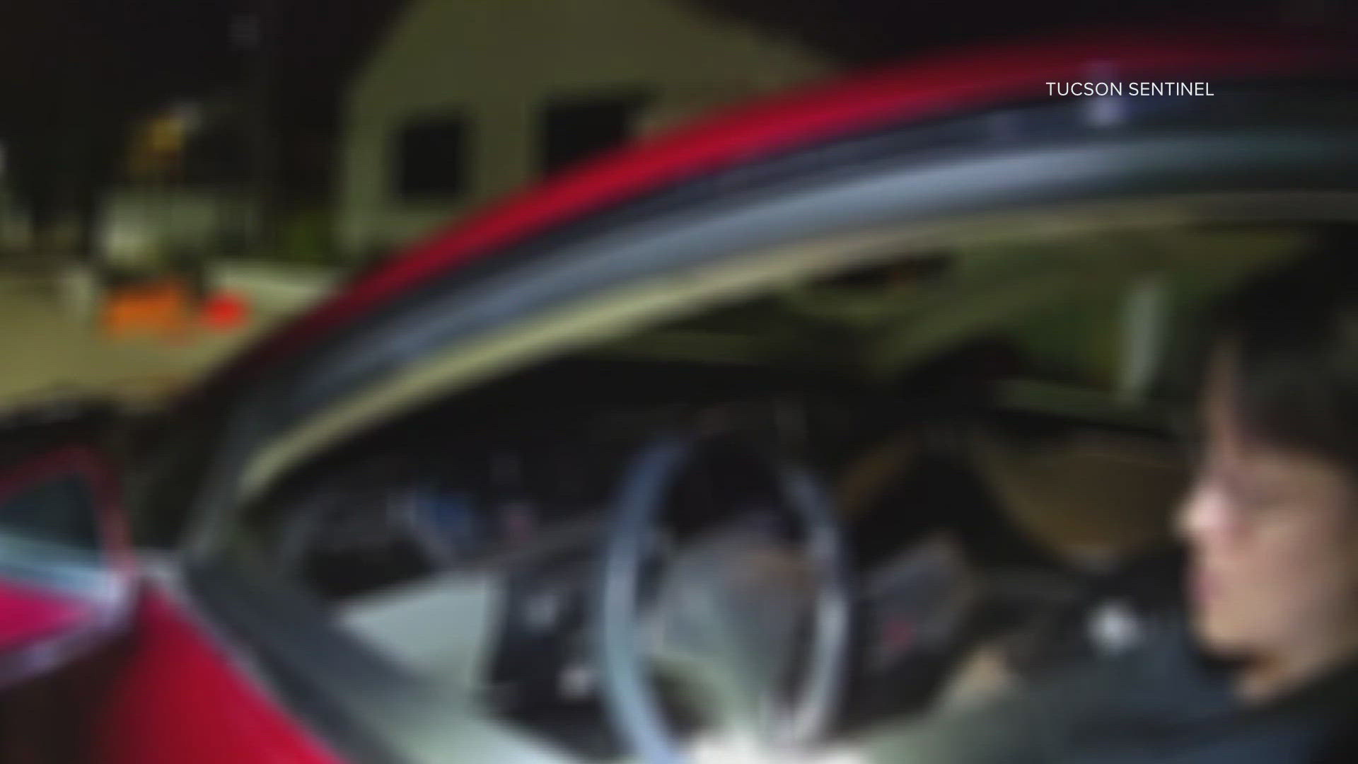 In a bodycam video, the senator said she was racing to get home because her electric car was almost out of charge.