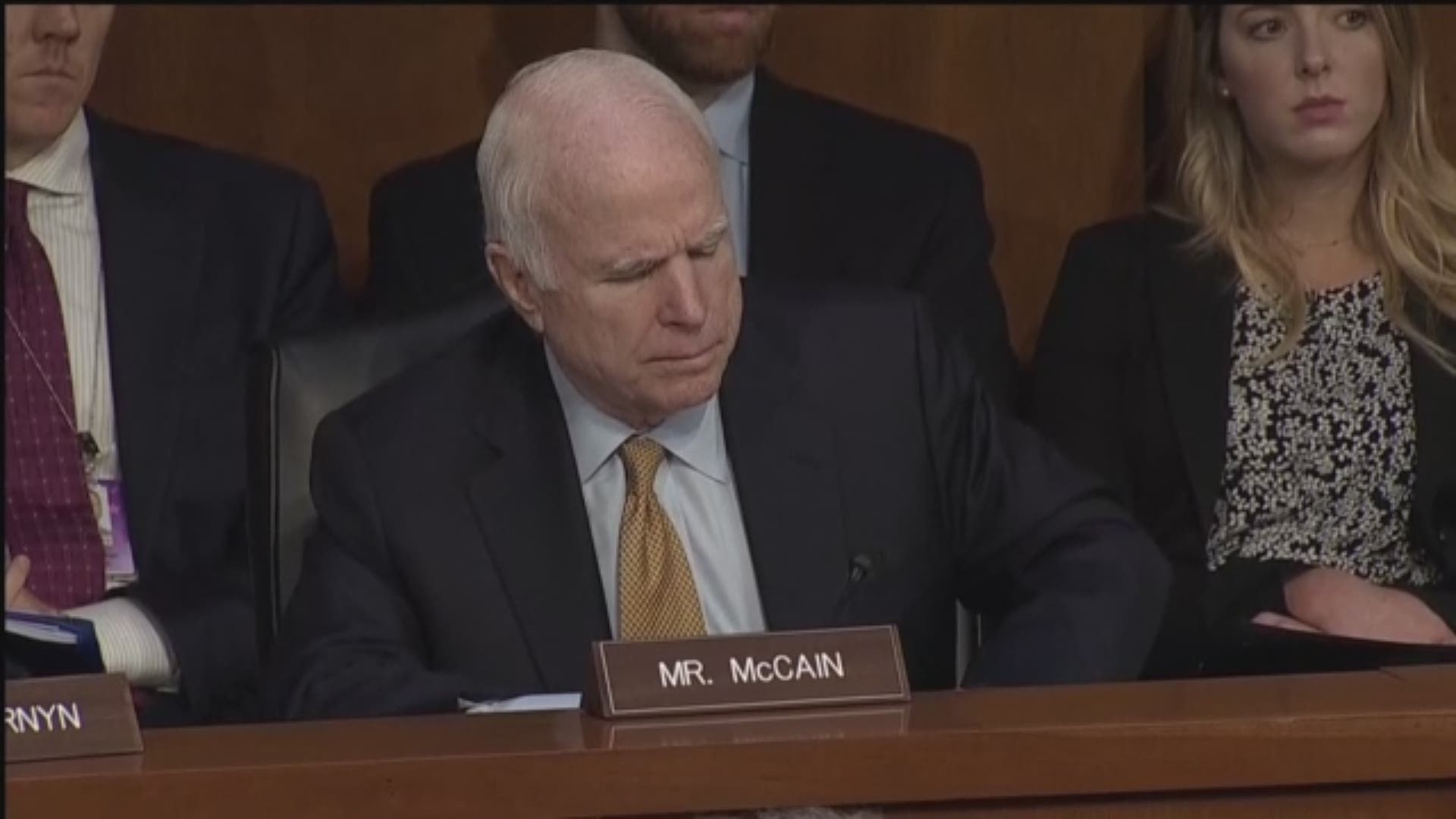 Arizona Senator John McCain question fired FBI director James Comey.