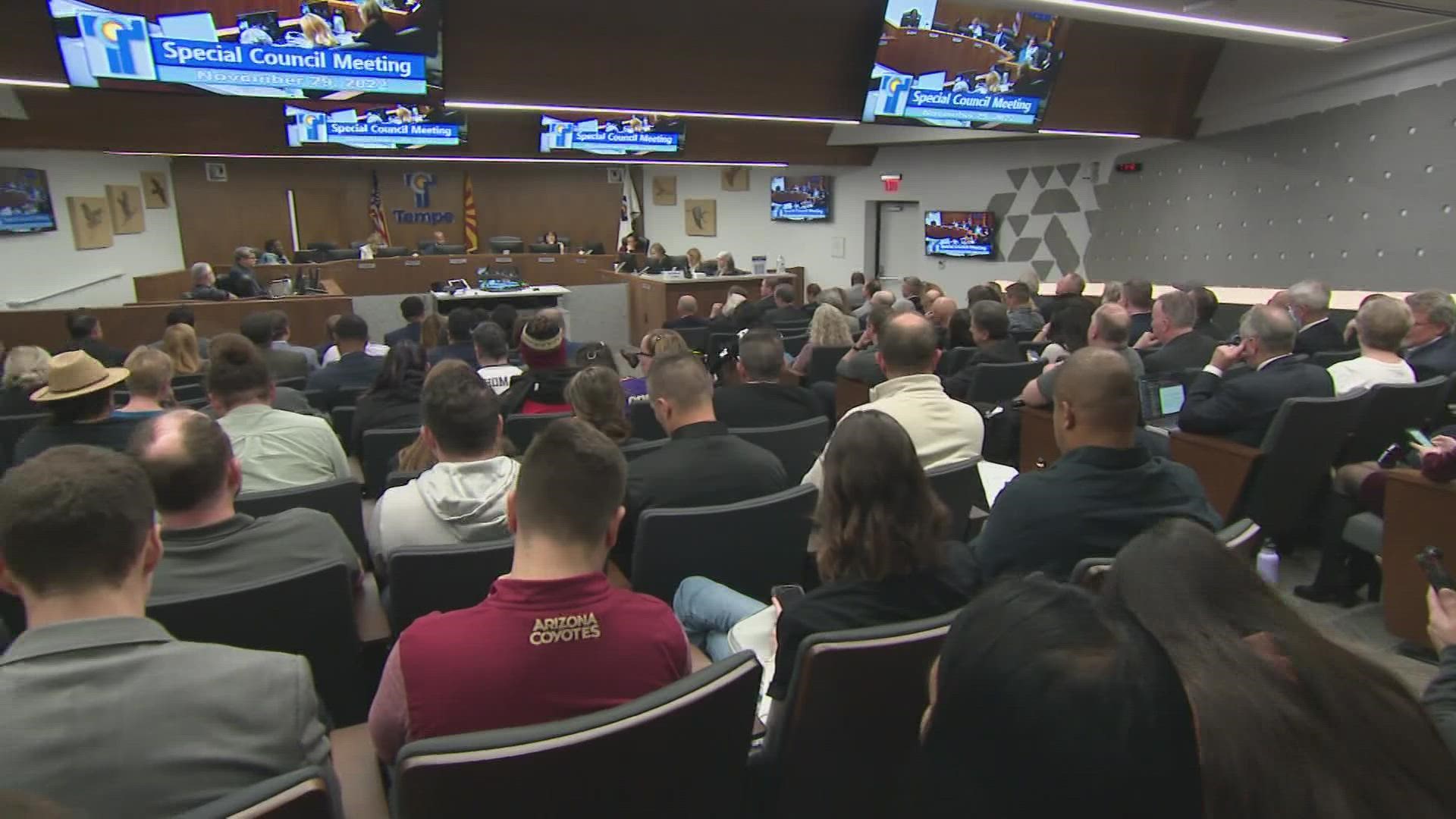 Out of the nearly 40 people who spoke during this council session, half said they were for it, and the other half said this would bring problems to Tempe.