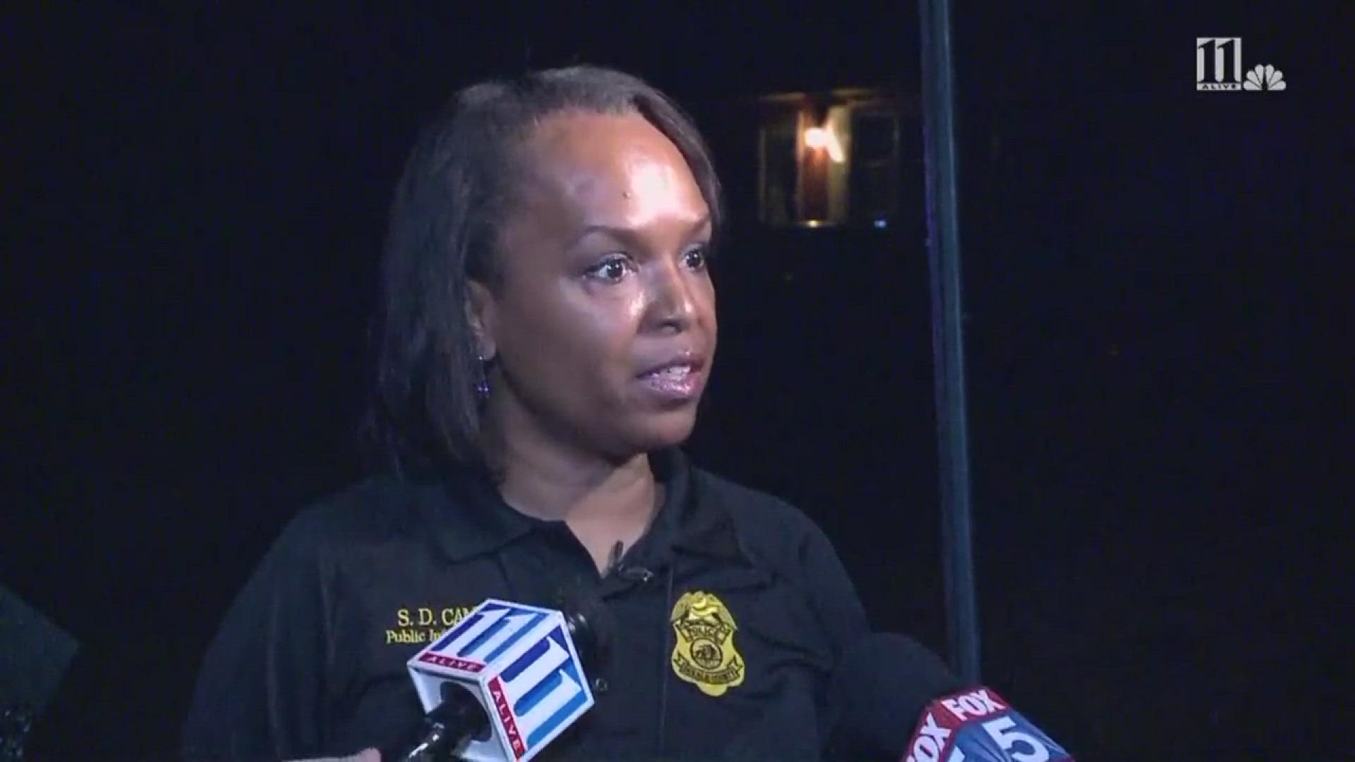 DeKalb Police Department spokesperson Shiera Campbell speaks with 11Alive at the crime scene.