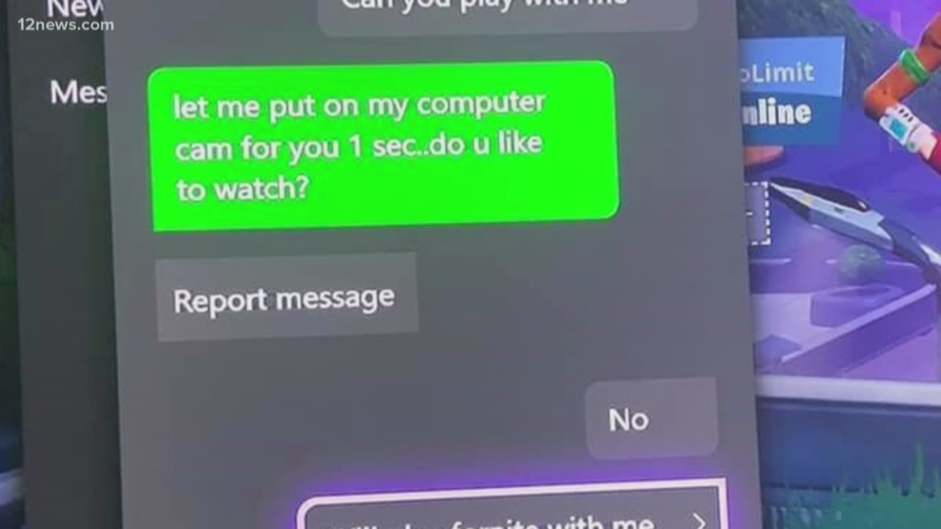 A Scottsdale police officer has a warning for parents after a creeper sent a malicious message to the officer's own 11-year-old son while the boy was playing Fortnite.