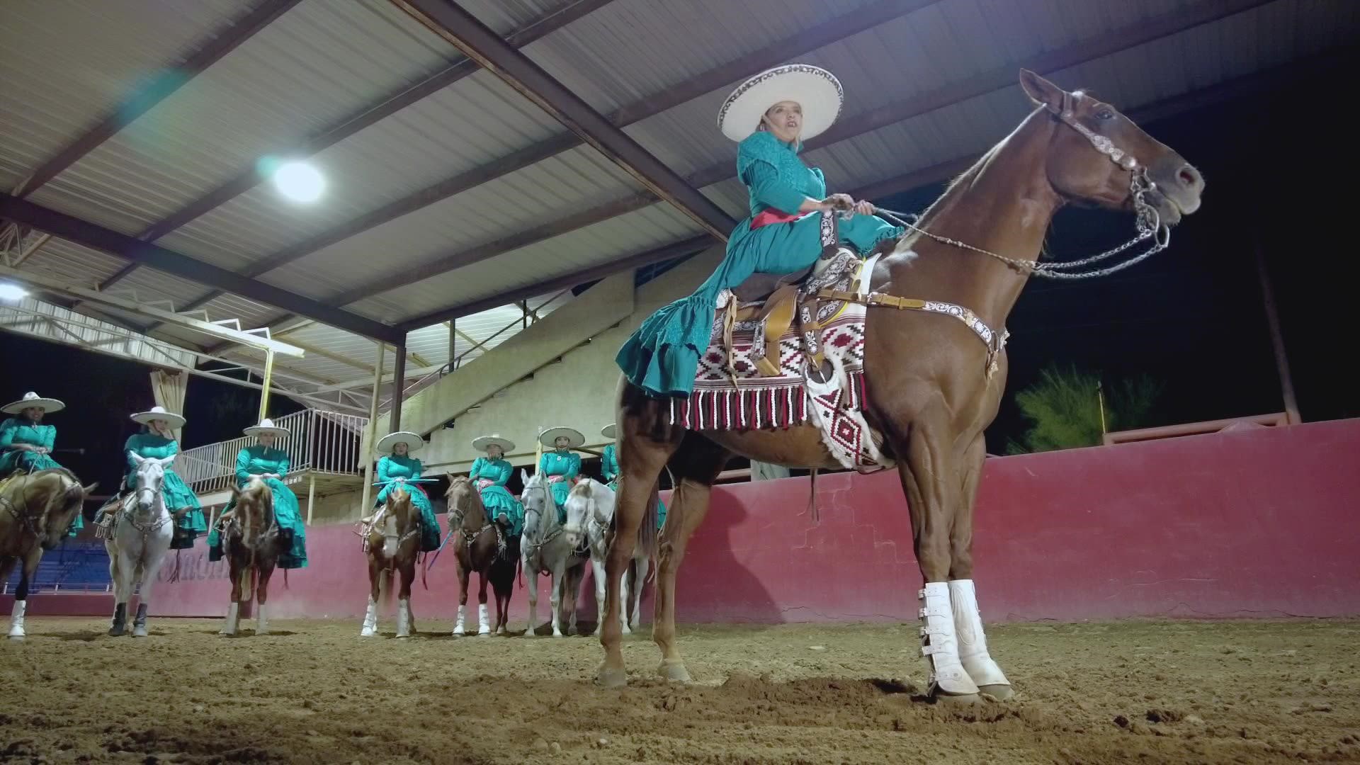 Women who dress as adelitas and perform choreographed tricks with their horses are keeping a 70-year-old Mexican tradition alive in Phoenix.