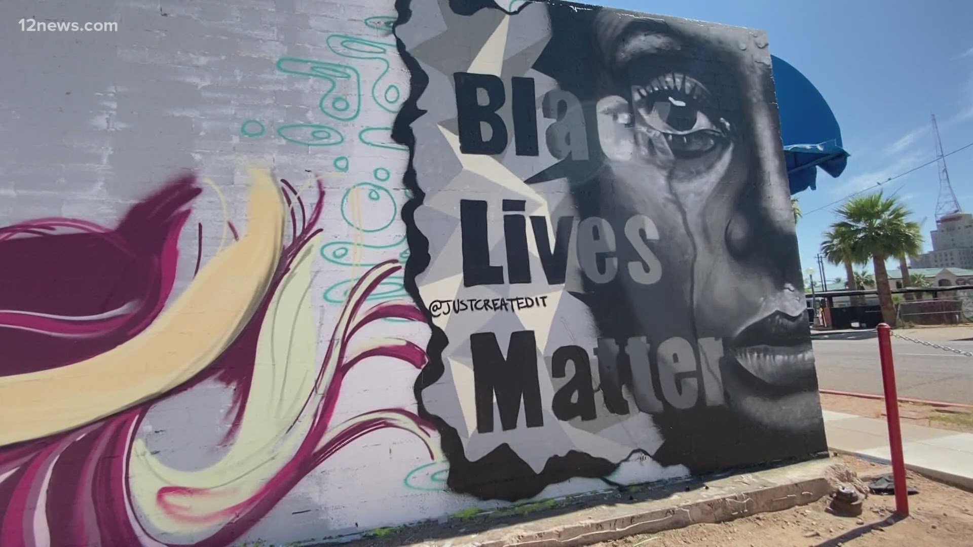 Valley artists are sharing the words "Black Lives Matter" on murals as a way to connect the message with people. They're hoping to end racial injustice through art.