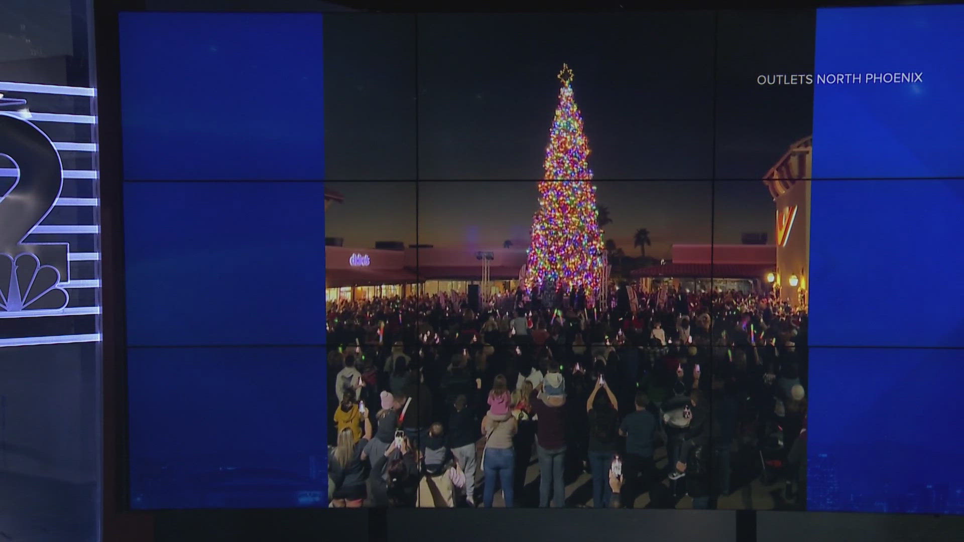 The annual lighting ceremony for the state's tallest fresh-cut Christmas tree was held at the Outlets North Phoenix on Saturday.