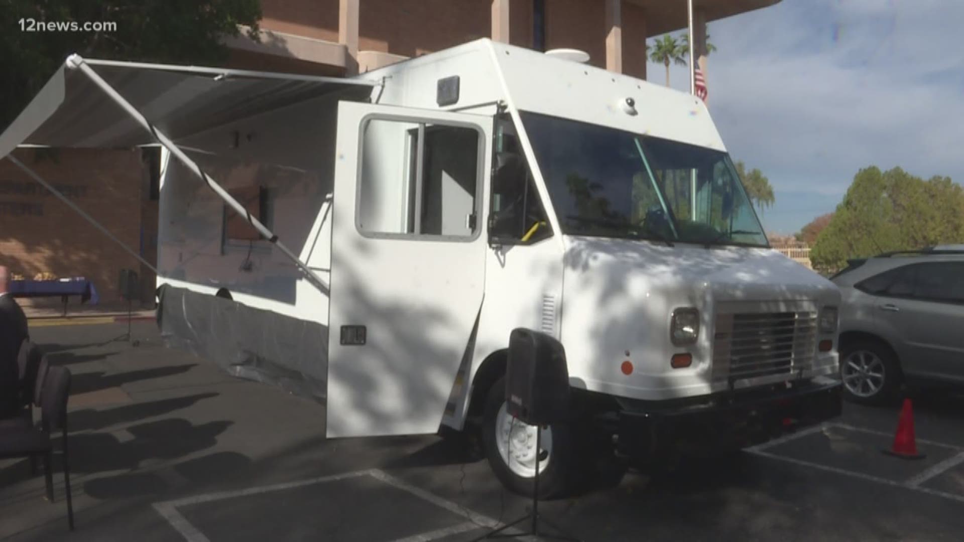 Mesa received a mobile forensics lab that will go out to investigating scenes to help officers process electronic devices like phones and computers. The lab was donated to Mesa PD, so it cost the city of Mesa nothing.