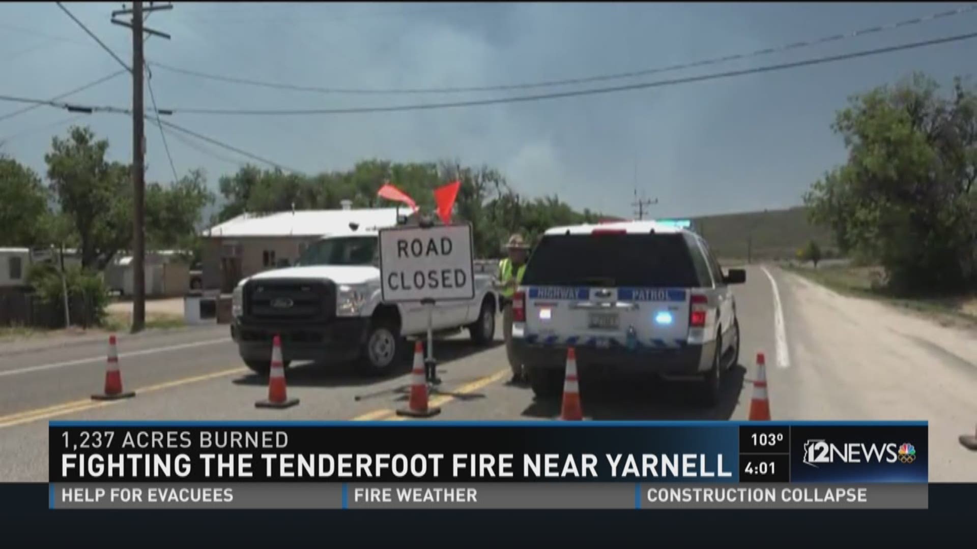 At least 250 people have been evacuated after a wildfire is burning near Yarnell