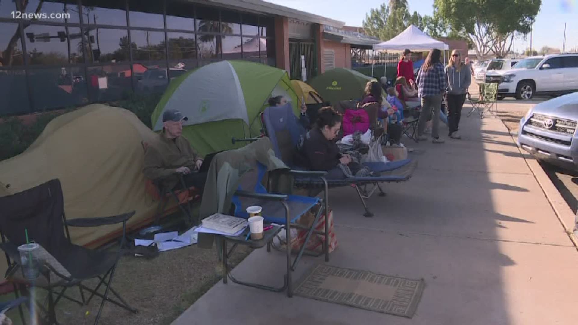 Many out-of-district parents are camping out to get their children enrolled in Sunnyslope High School. Team 12's Caribe Devine has the latest.