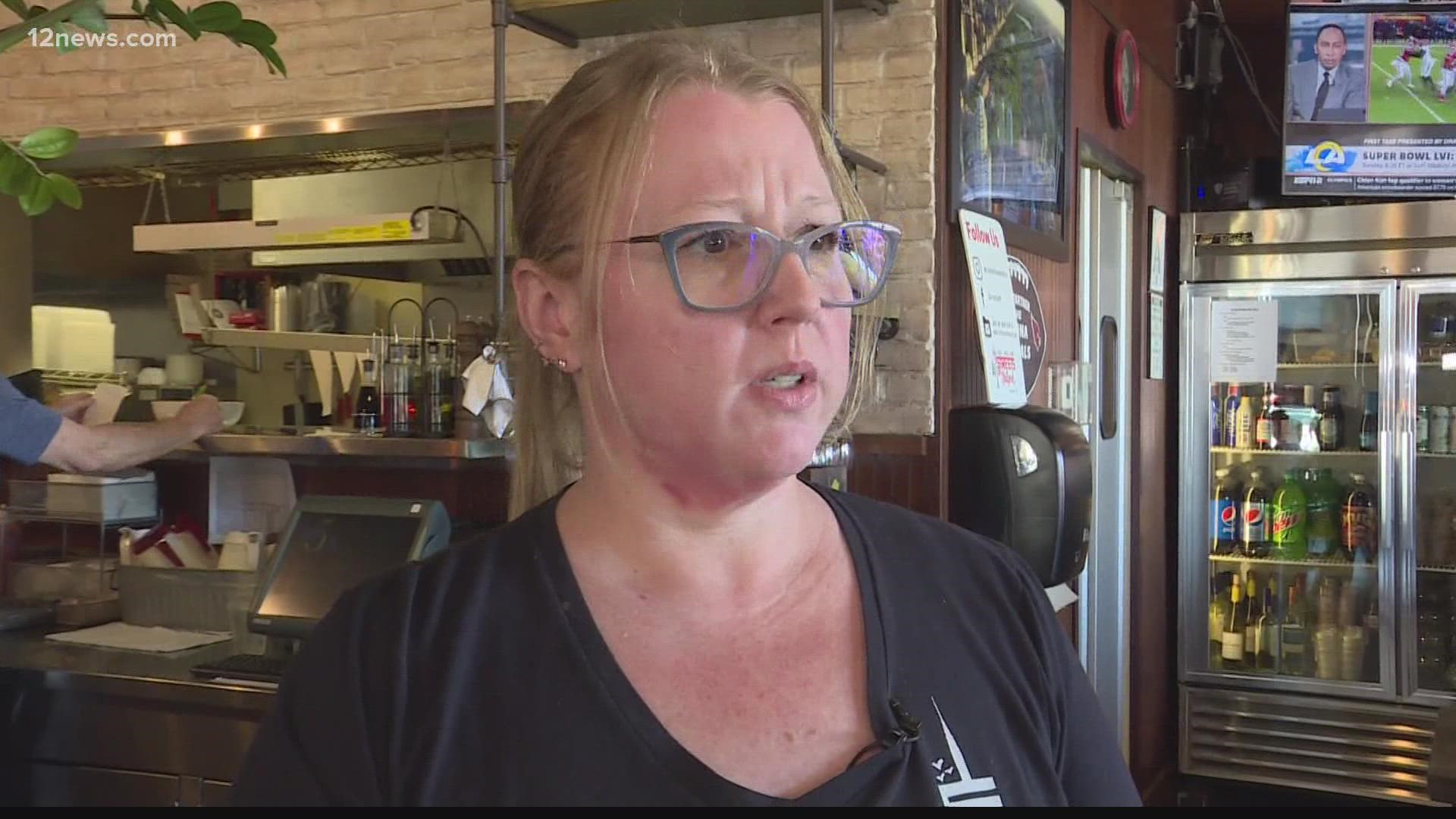 Samantha Klasinski, a single mom of two, has worked at the Streets of New York as a server for 12 years and is being recognized for her hard work and commitment.