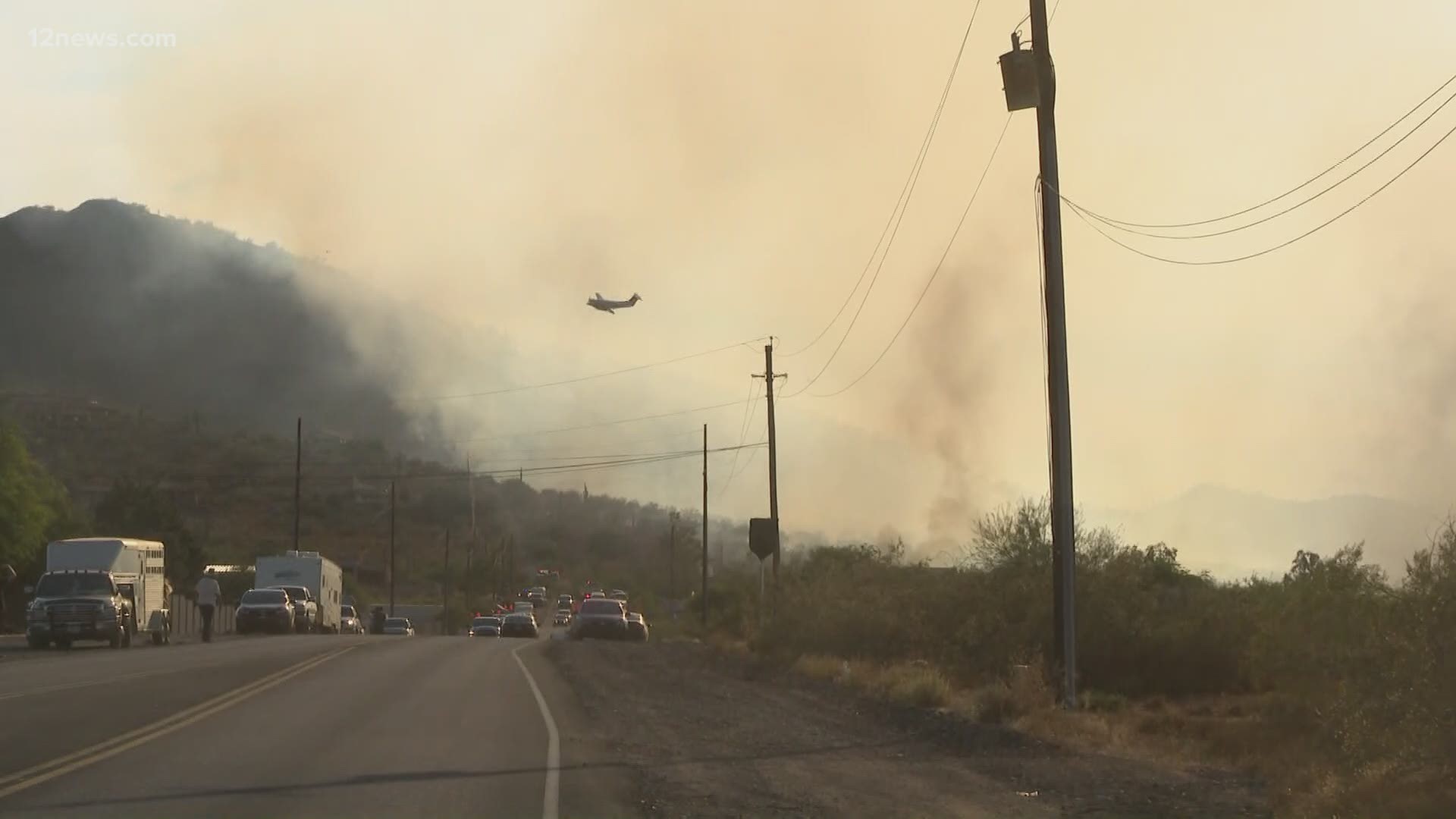 The Aquila Fire started near I-17 and Carefree Hwy and 1,000 acres have already burned. At least two structures have burned due to the fire.