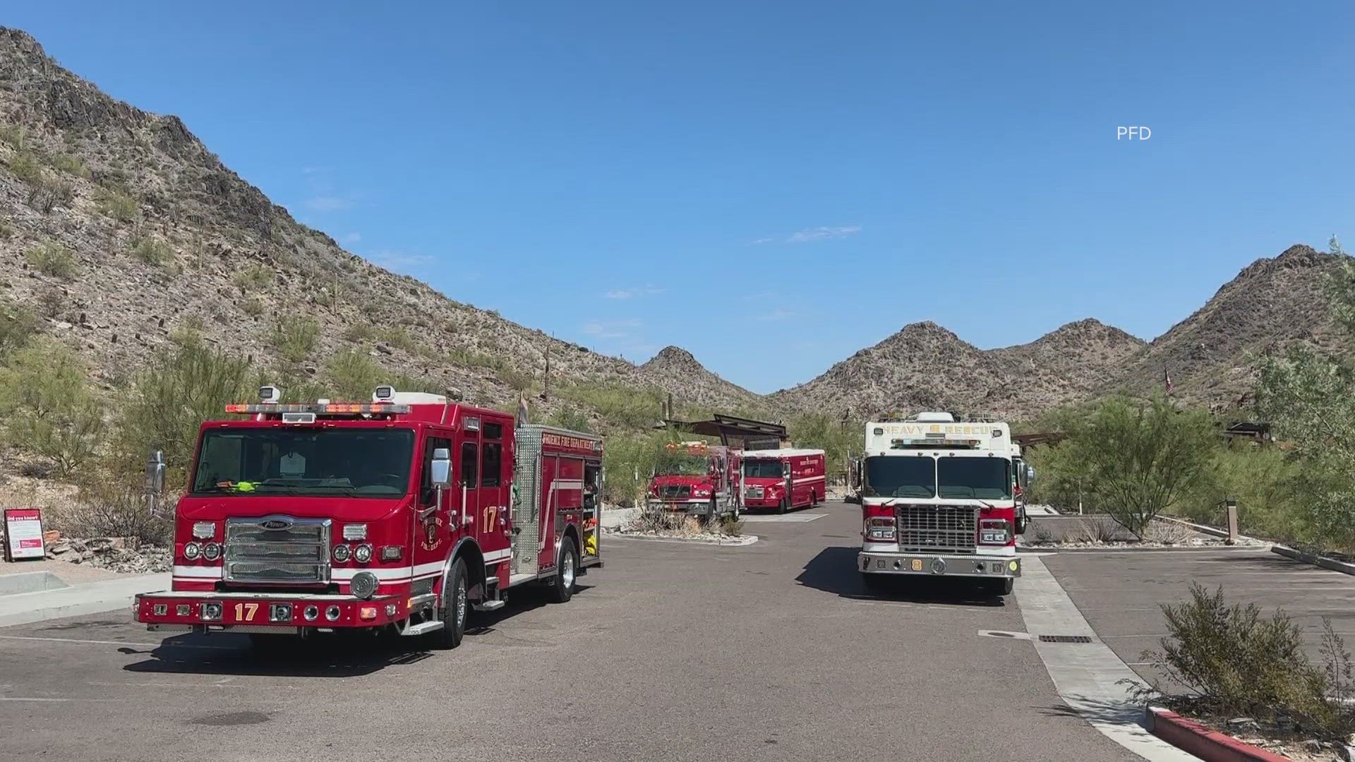 A pair of hikers had to be rescued in separate incidents over the weekend as extreme temperatures soared near 110 degrees.