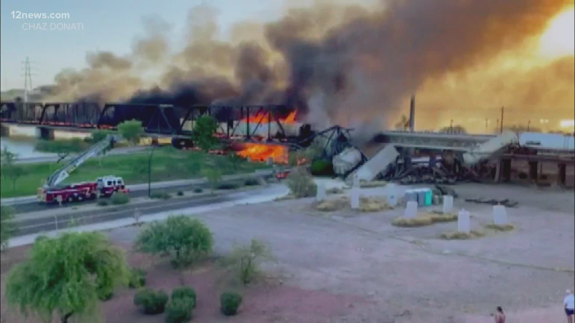Because of the magnitude of the train derailment and fire, clean up efforts will be underway for days or weeks. The FBI has been asked to help with the investigation