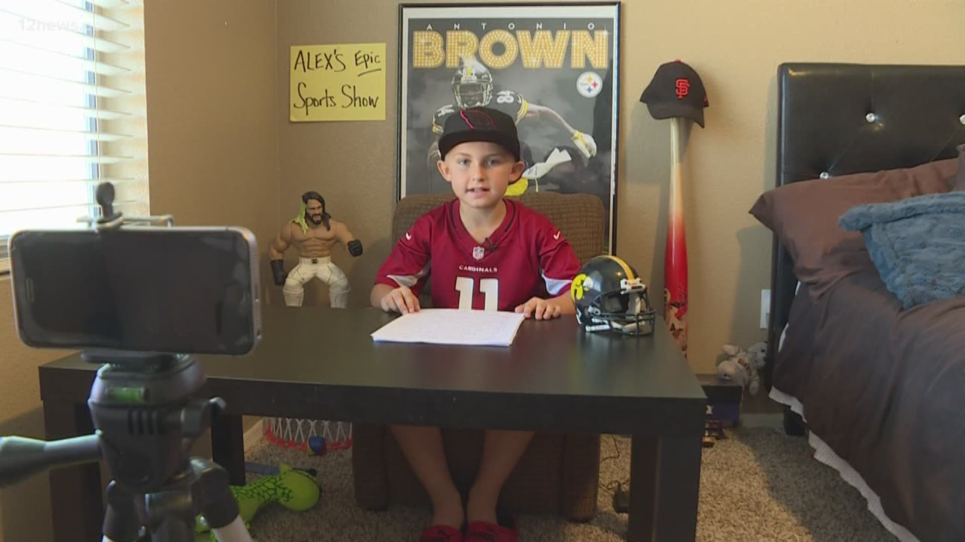 Alex is a huge Cardinals fan and loves watching football with his dad. The two turned their love of the game into a YouTube channel that's gone viral and puts Alex in the anchor's chair!