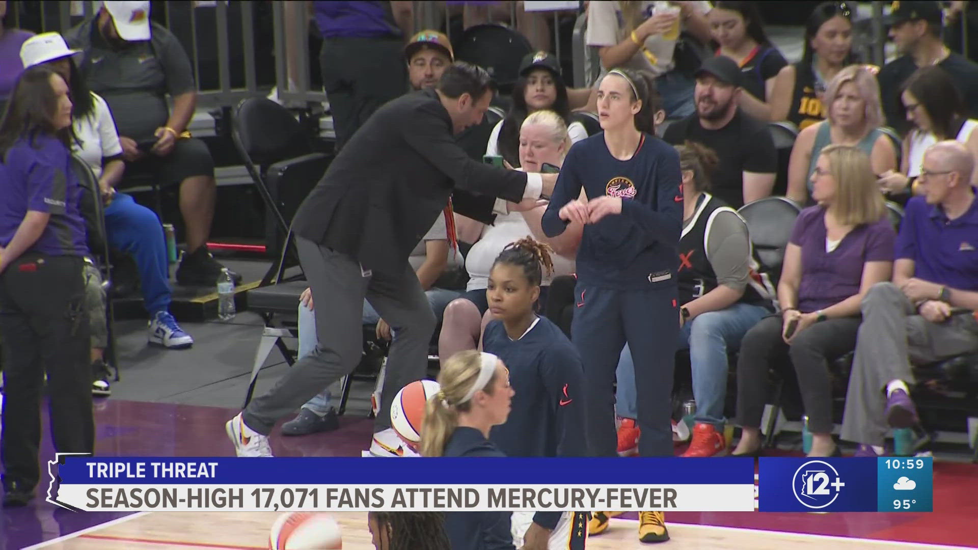 Fans flocked to the Footprint Center Sunday to watch rookie sensation Caitlin Clark play against the Phoenix Mercury. The 12Sports team talks about the atmosphere.