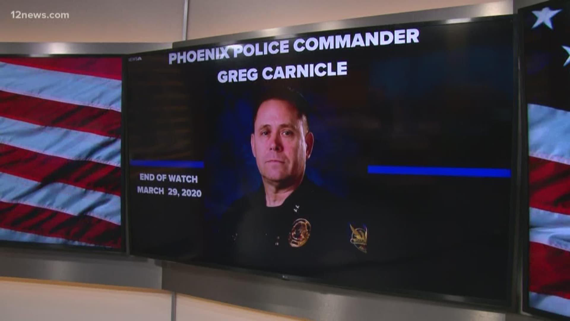 Commander Greg Carnicle was killed while responding to a domestic violence call in Phoenix on Sunday. Team 12's Matt Yurus has the latest.