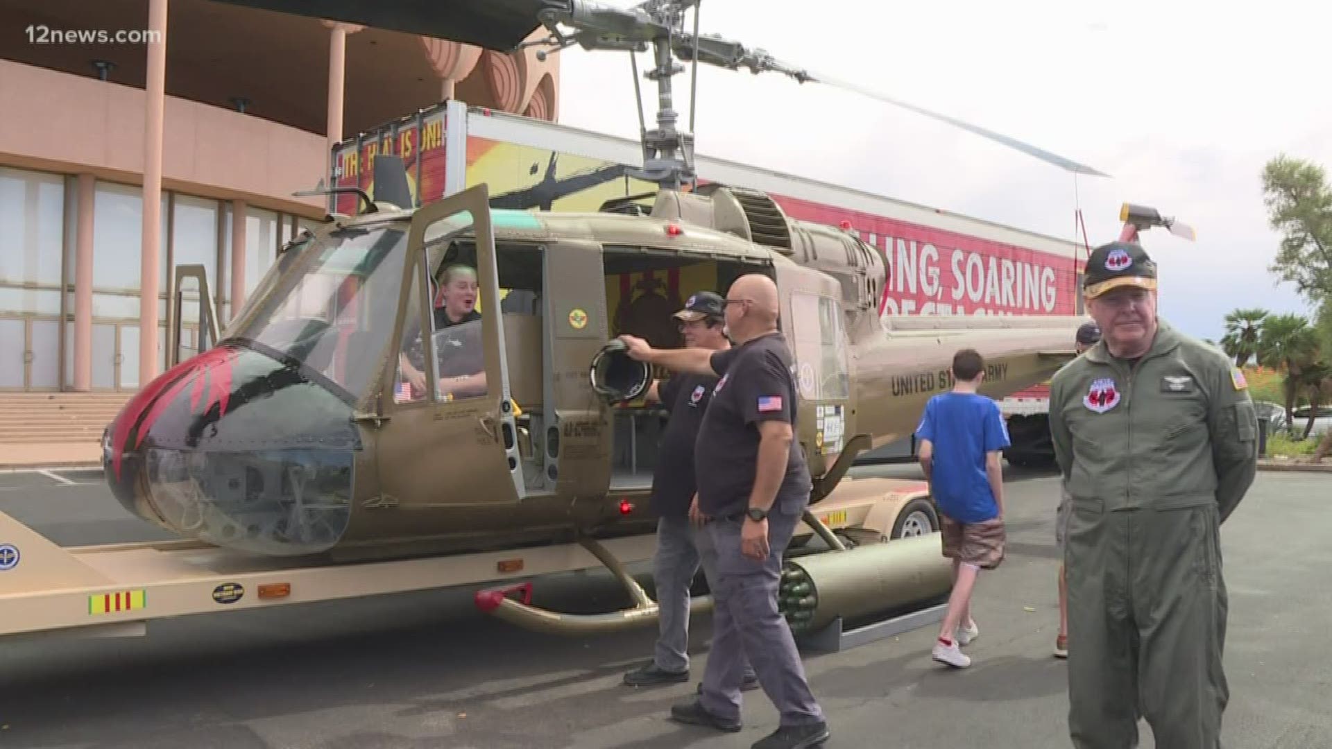 A fully restored Bell Huey Gunship that served in Vietnam is on display on ASU's campus. It's here to celebrate the opening night of the Broadway hit "Miss Saigon".