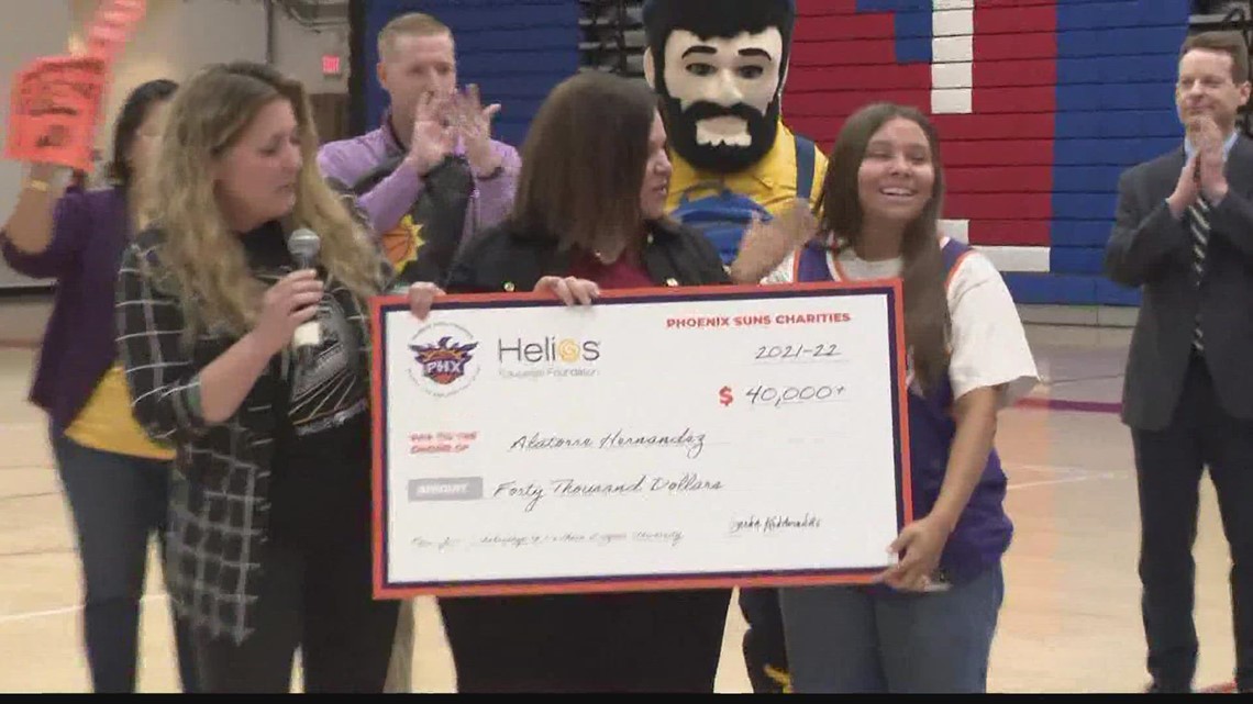 Phoenix Suns Charities surprised North High School senior with NAU scholarship