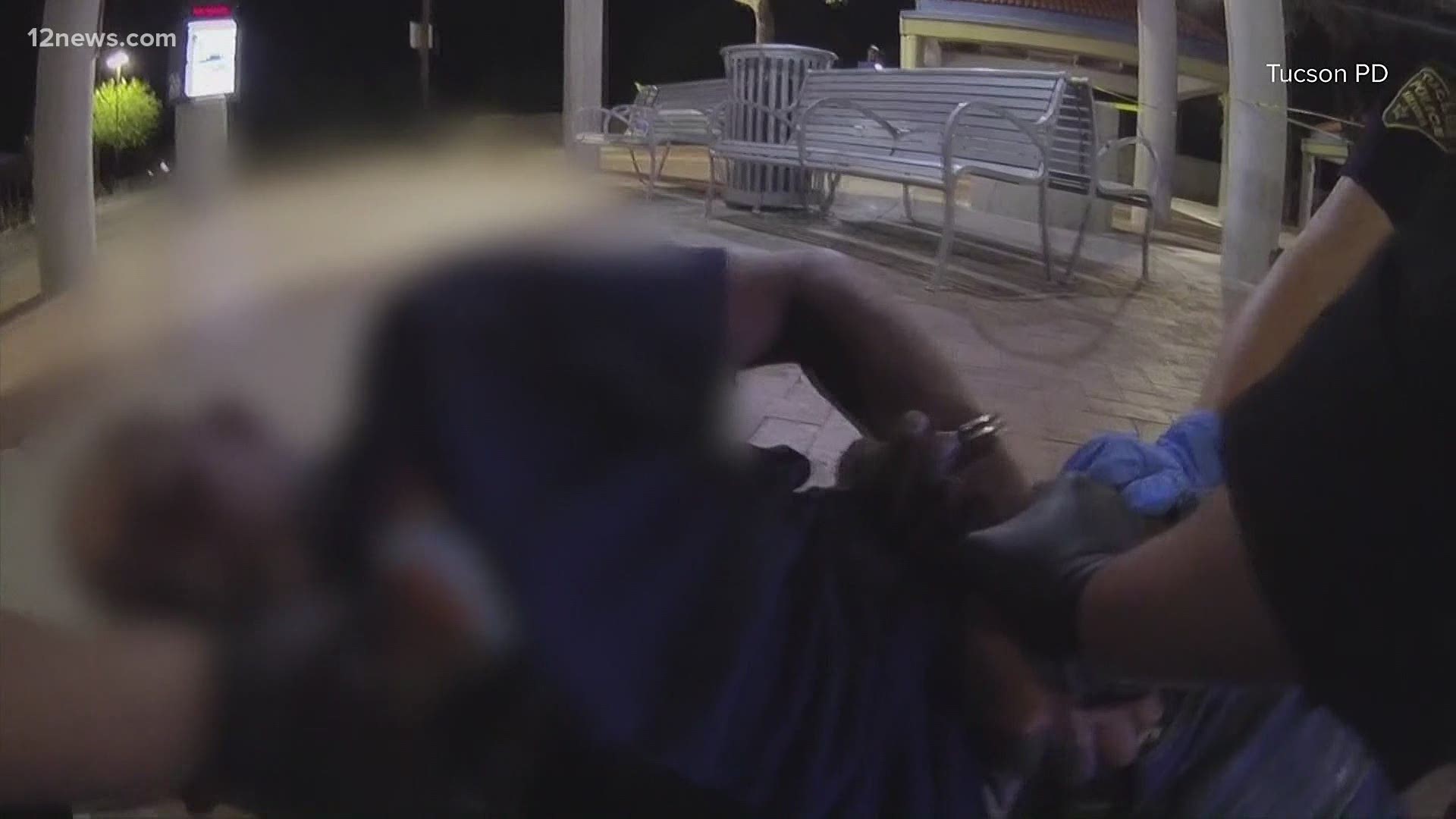 Edited bodycam footage from the Tucson Police Department shows an incident that led to an officer facing aggravated assault charges.
