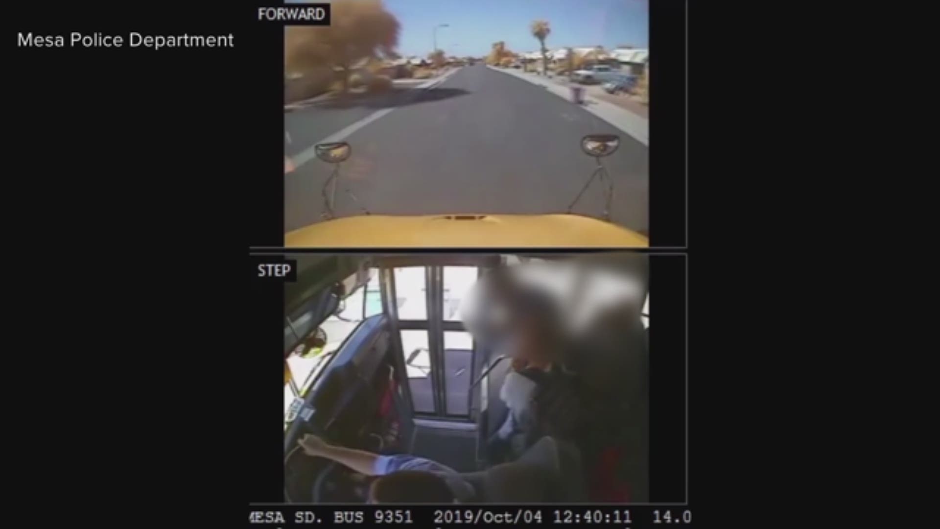 Surveillance video shows a Mesa bus driver yelling obscenities at students and slamming on the brakes out of anger, throwing an 11-year-old into the windshield.