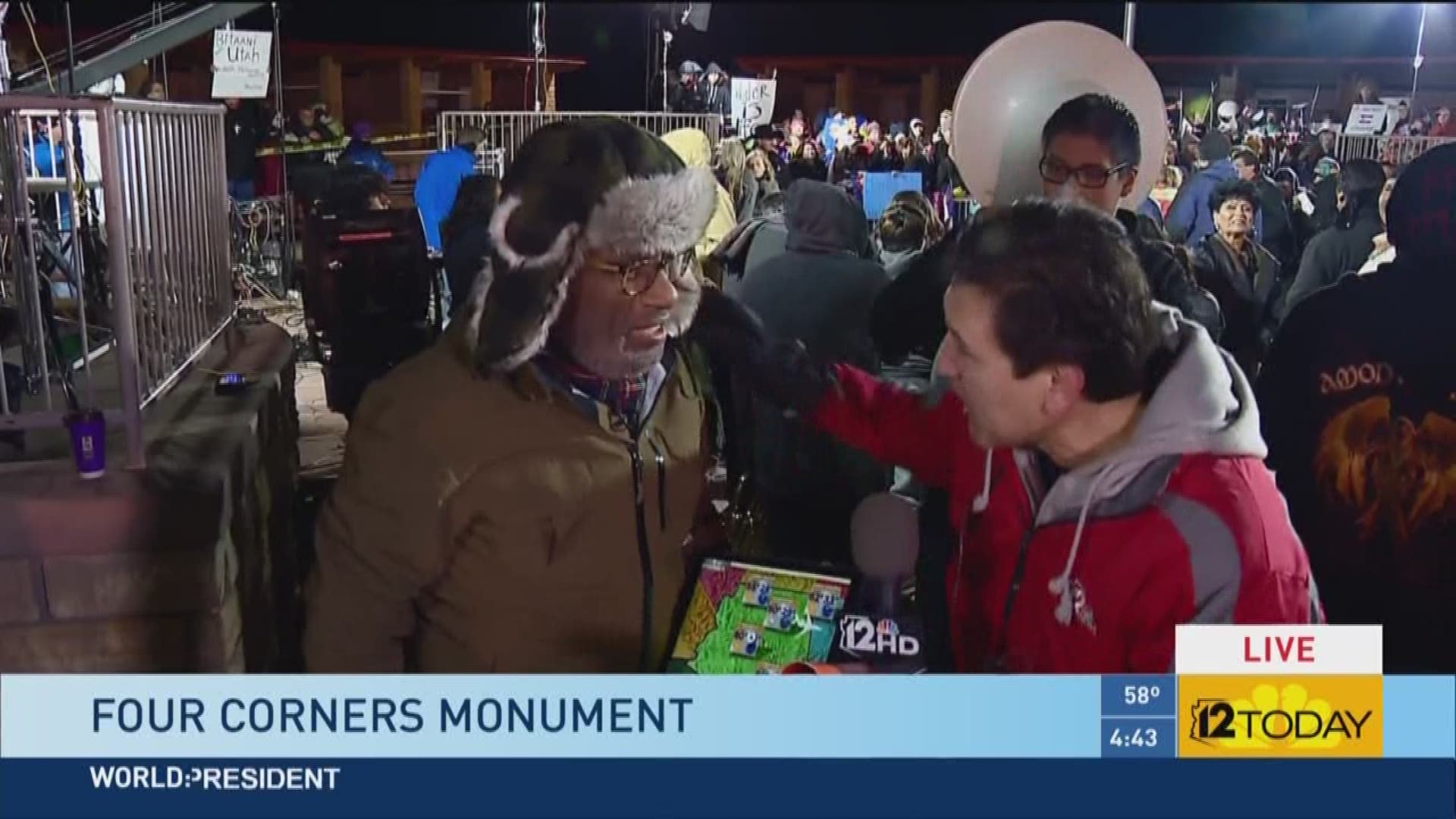 NBC's Al Roker gave the Arizona forecast from the Four Corners Monday as part of his effort to forecast the weather from all 50 states in one week.
