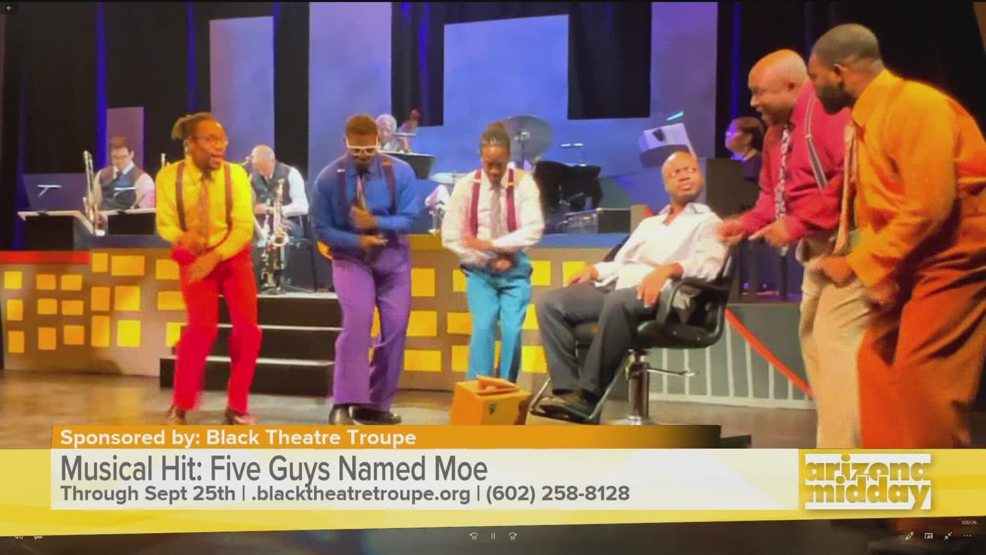 Frederick Alphonso and Walter Belcher star in Black Theatre Troupe's Five Guys Named Moe. Check out the energetic musical during its final weekend!