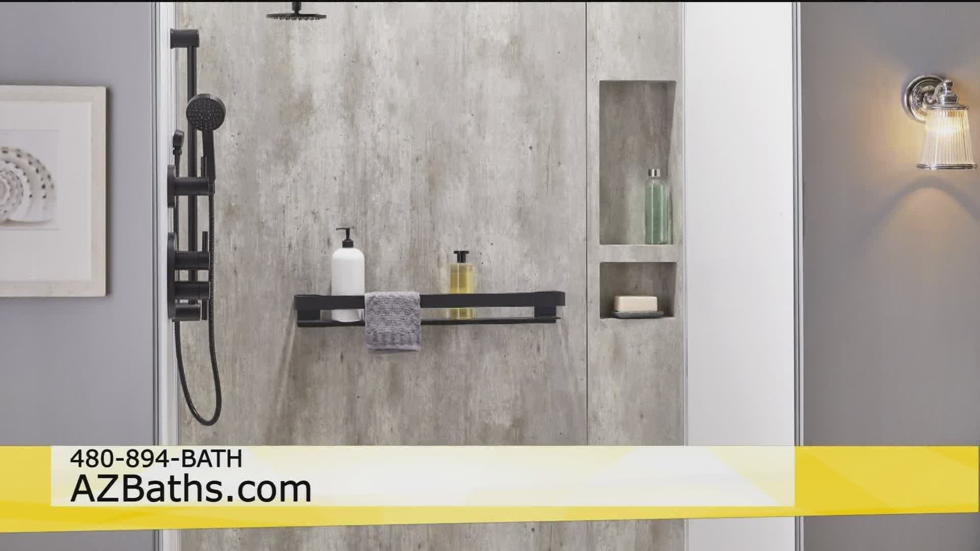 Brian Gottieb, President of Jacuzzi Bath Remodel AZ, shows us some of the bathroom remodels and how you can get a virtual consultation