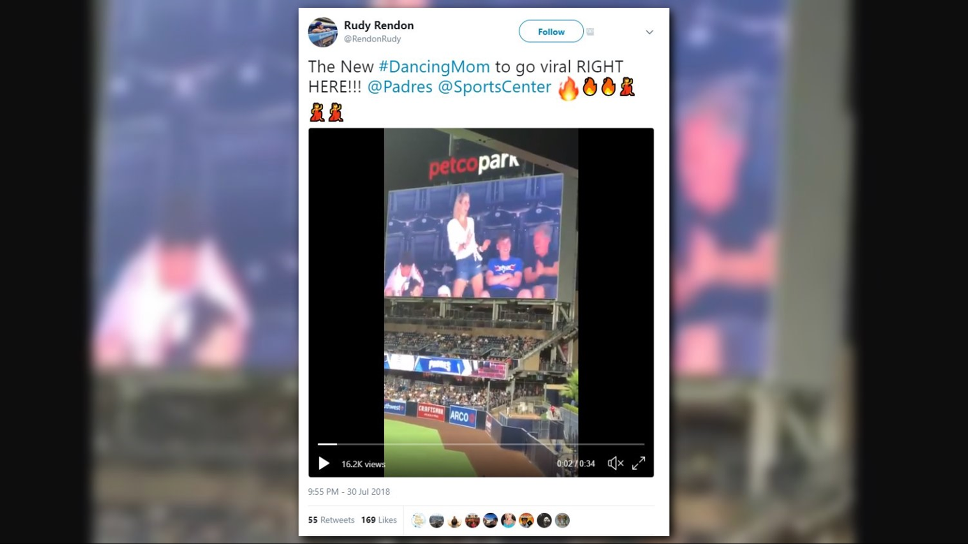 Mortified teen watching adults dance on the jumbotron is all of us