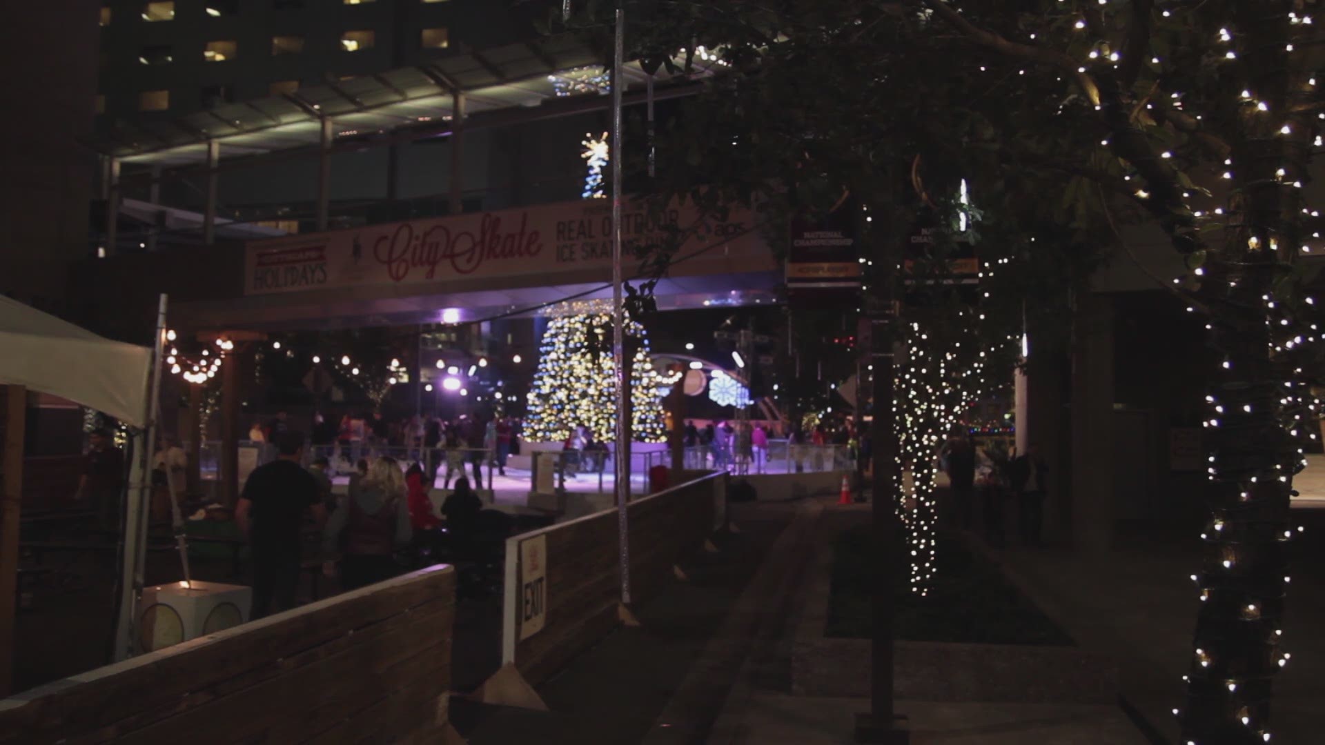 Outdoor ice skating in downtown Phoenix for the holidays