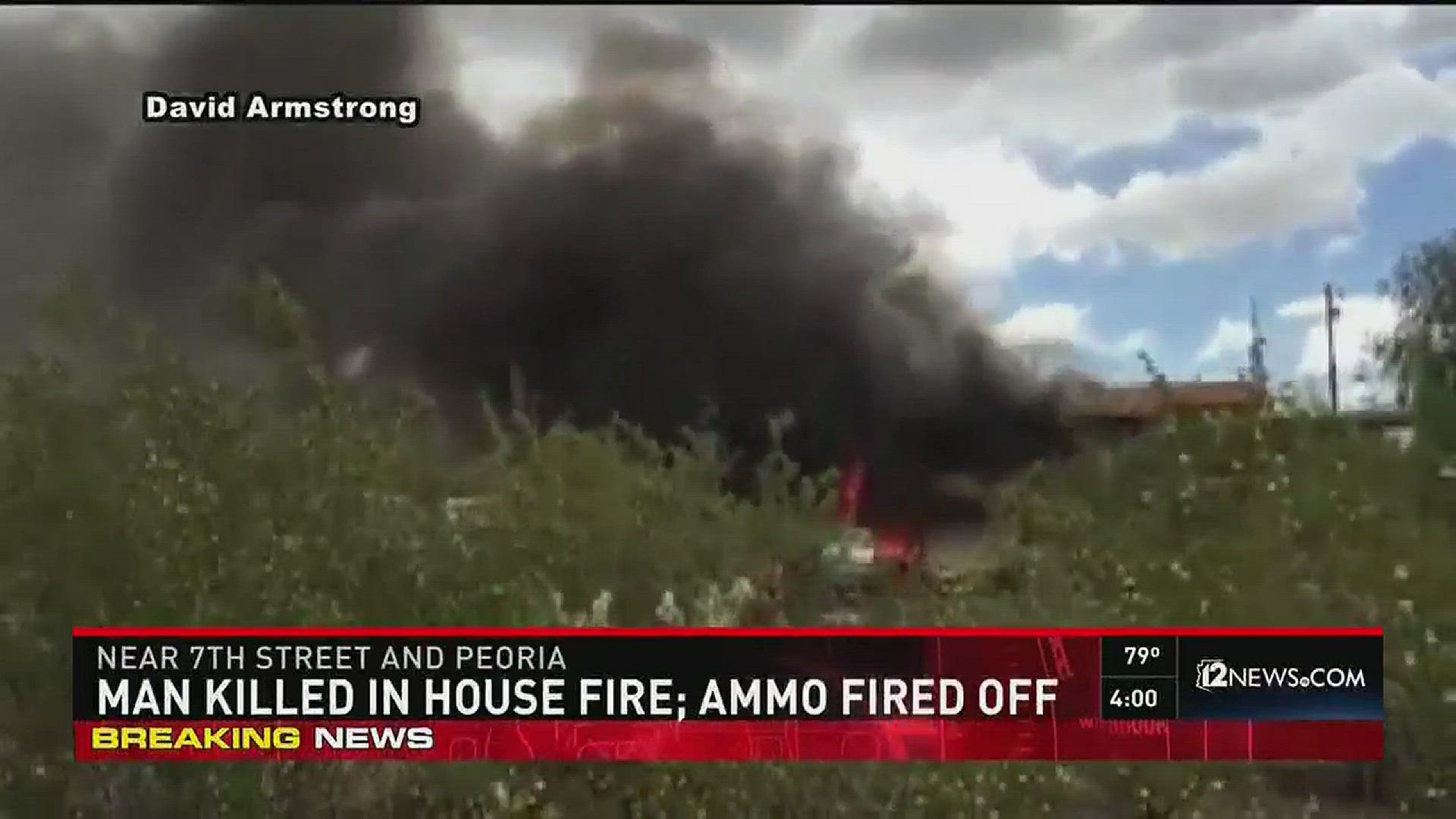 A gun dealer dies in a house fire and his ammunition explodes in the flames.