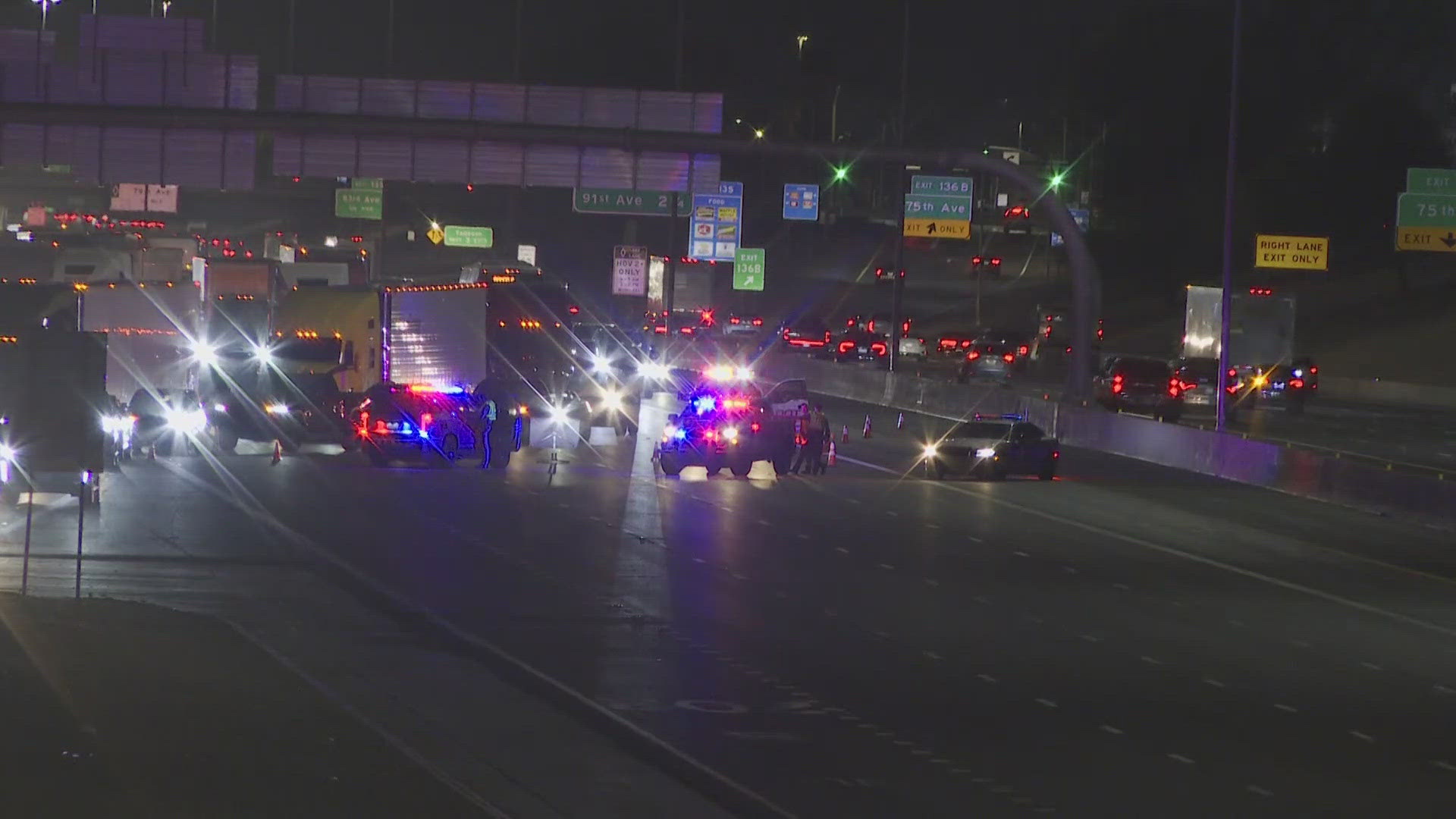 A child has died after a two-car collision on Interstate 10 in Phoenix on Oct. 5, 2025.