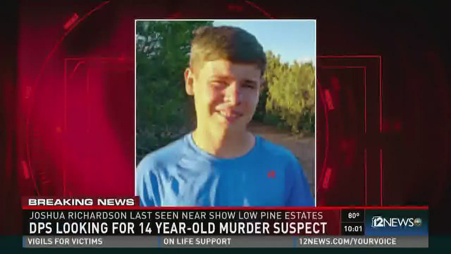 Police are searching for a 14-year-old alleged homicide suspect near Show Low Tuesday night.