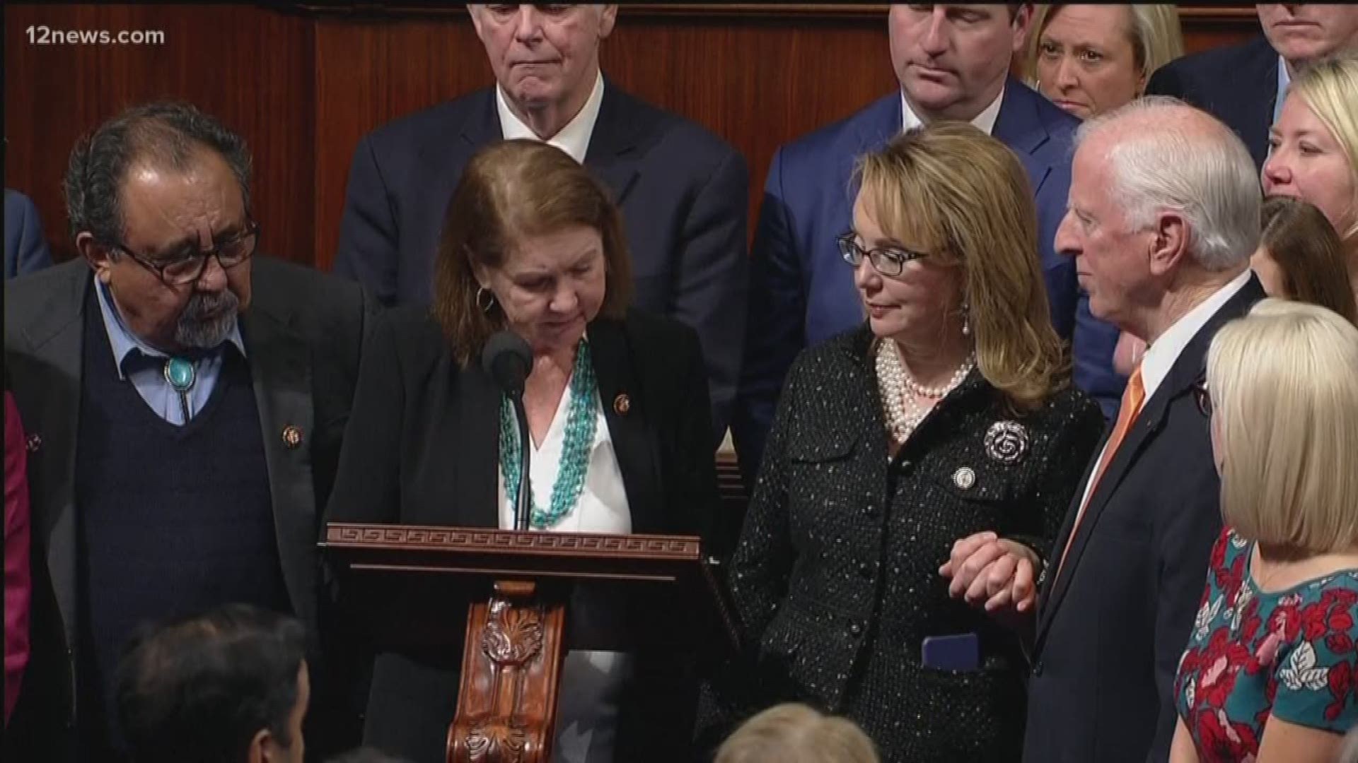 Today marks eight years since a gunman opened fire at a Congress on your corner event in Tucson hosted by Congresswoman Gabrielle Giffords. Today, Giffords and Rep. Ann Kirkpatrick led a moment of silence on the House floor for the victims of the shooting.