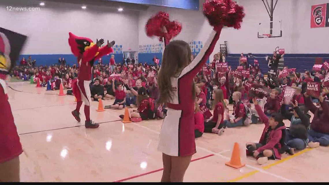 Arizona Cardinals host pep rally at Legacy Traditional School