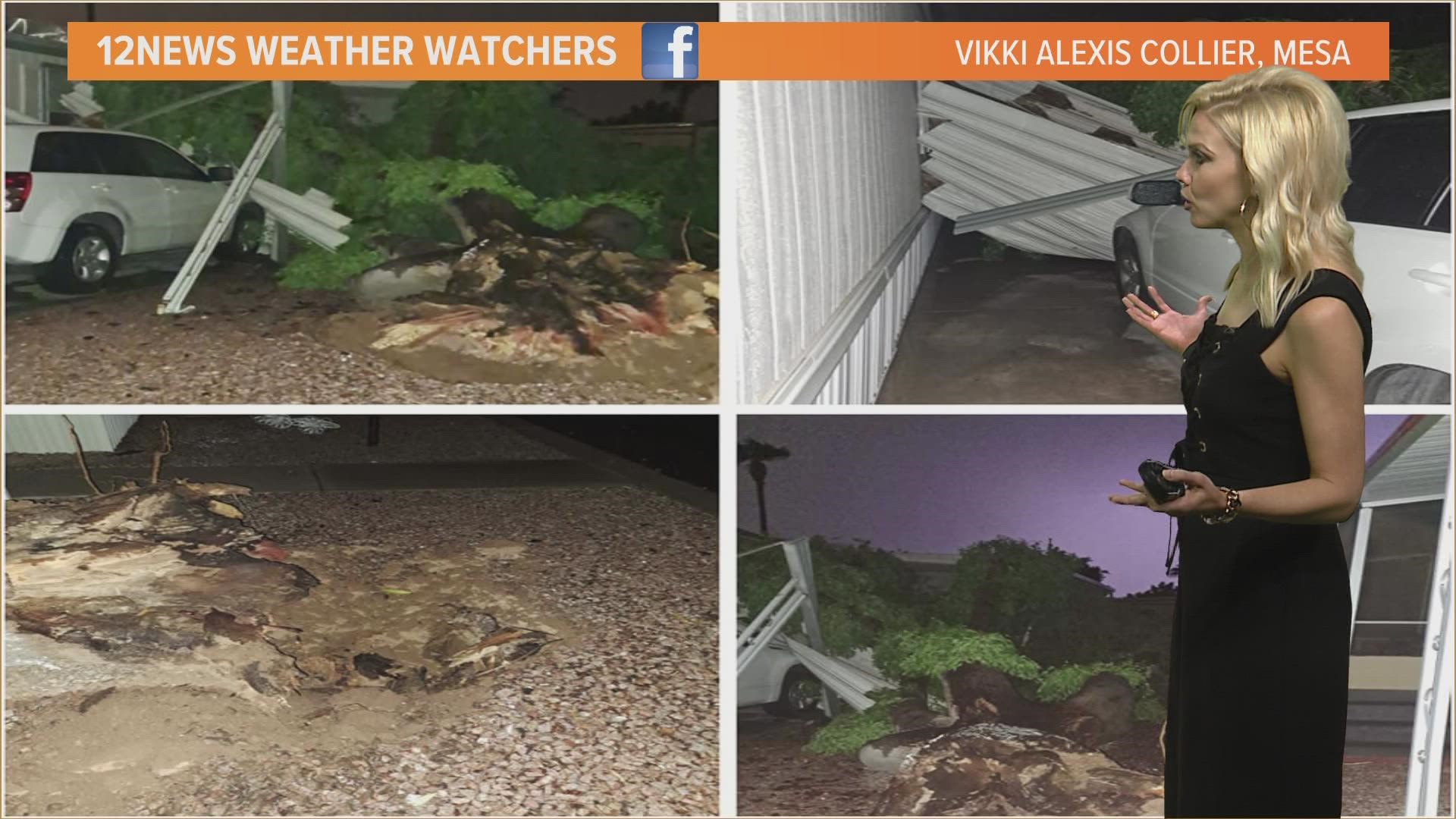 The strength of the storms caused damage in the east Valley where heavy rainfall was recorded.