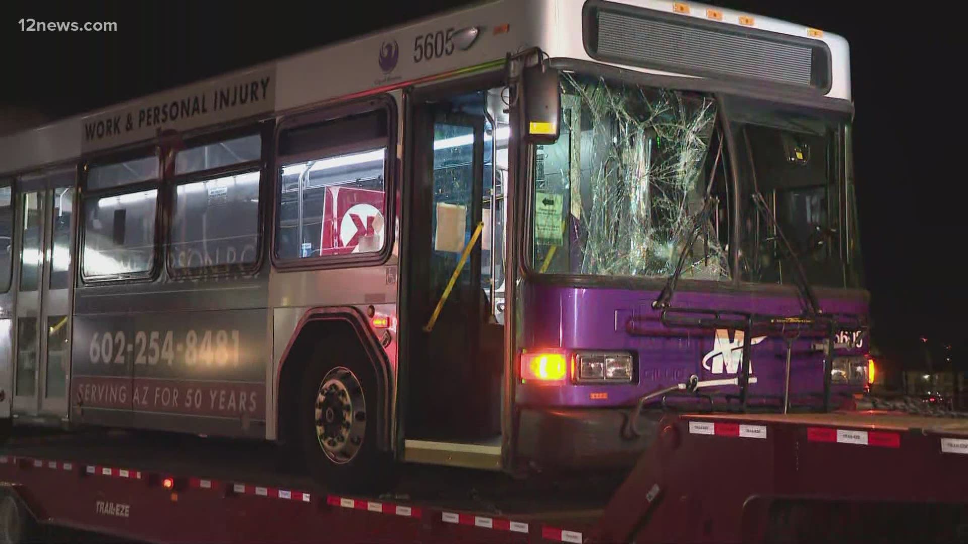 Firefighters say three vehicles were involved in the crash, including a city bus.