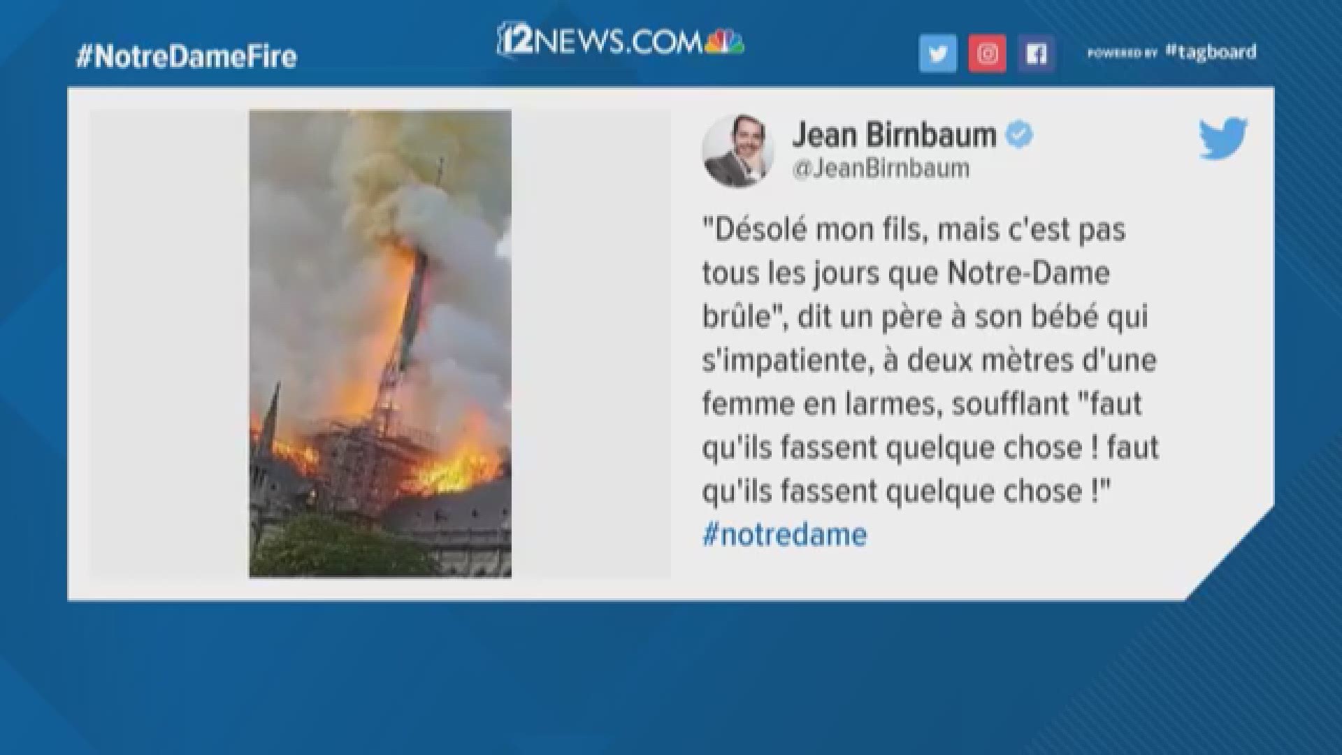 A fire broke out at Notre Dame Cathedral on Moday. Here are some posts showing footage from the scene.