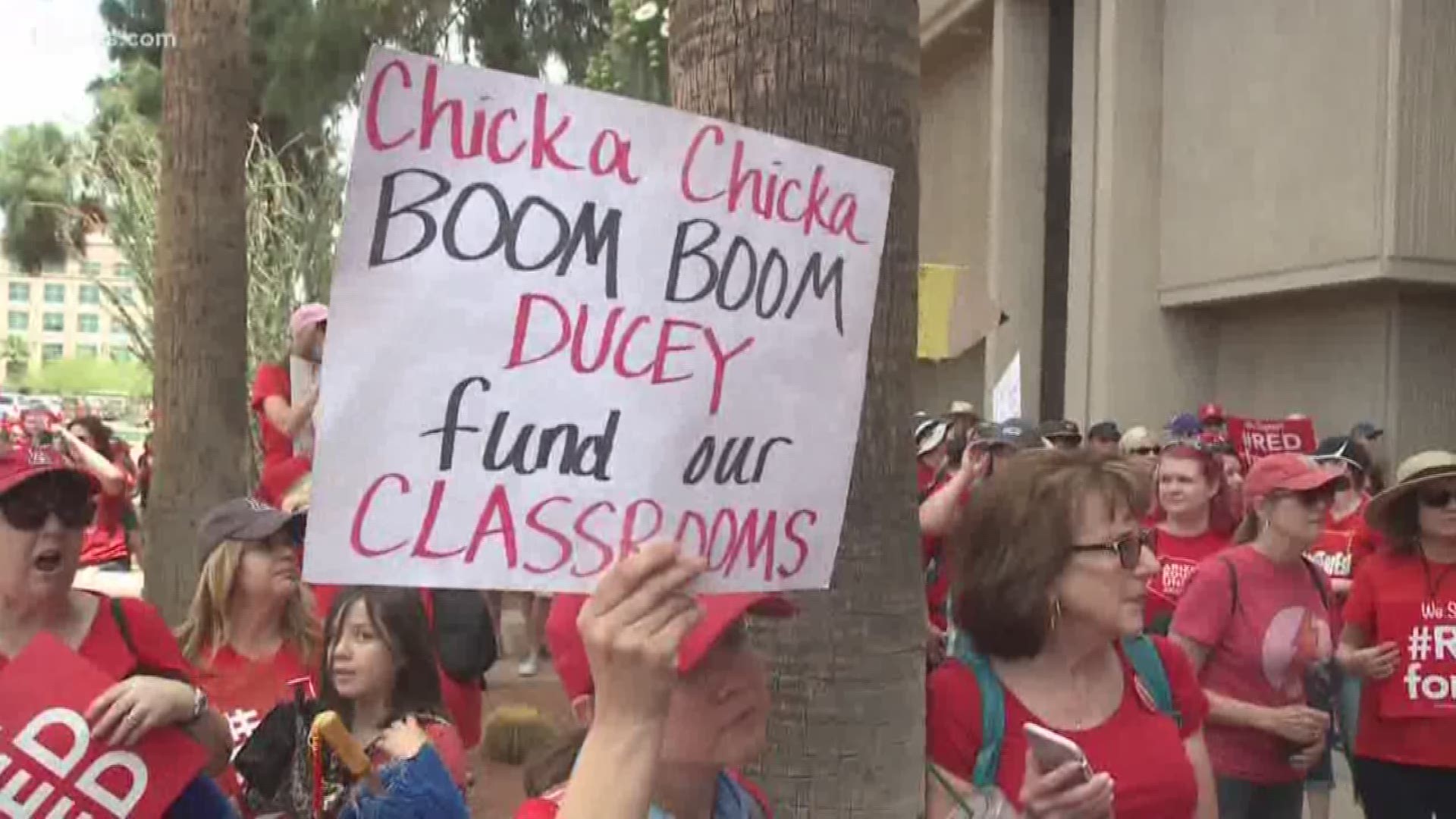 Teacher walk out enters its fourth day and several school districts still close as they work toward a budget deal.