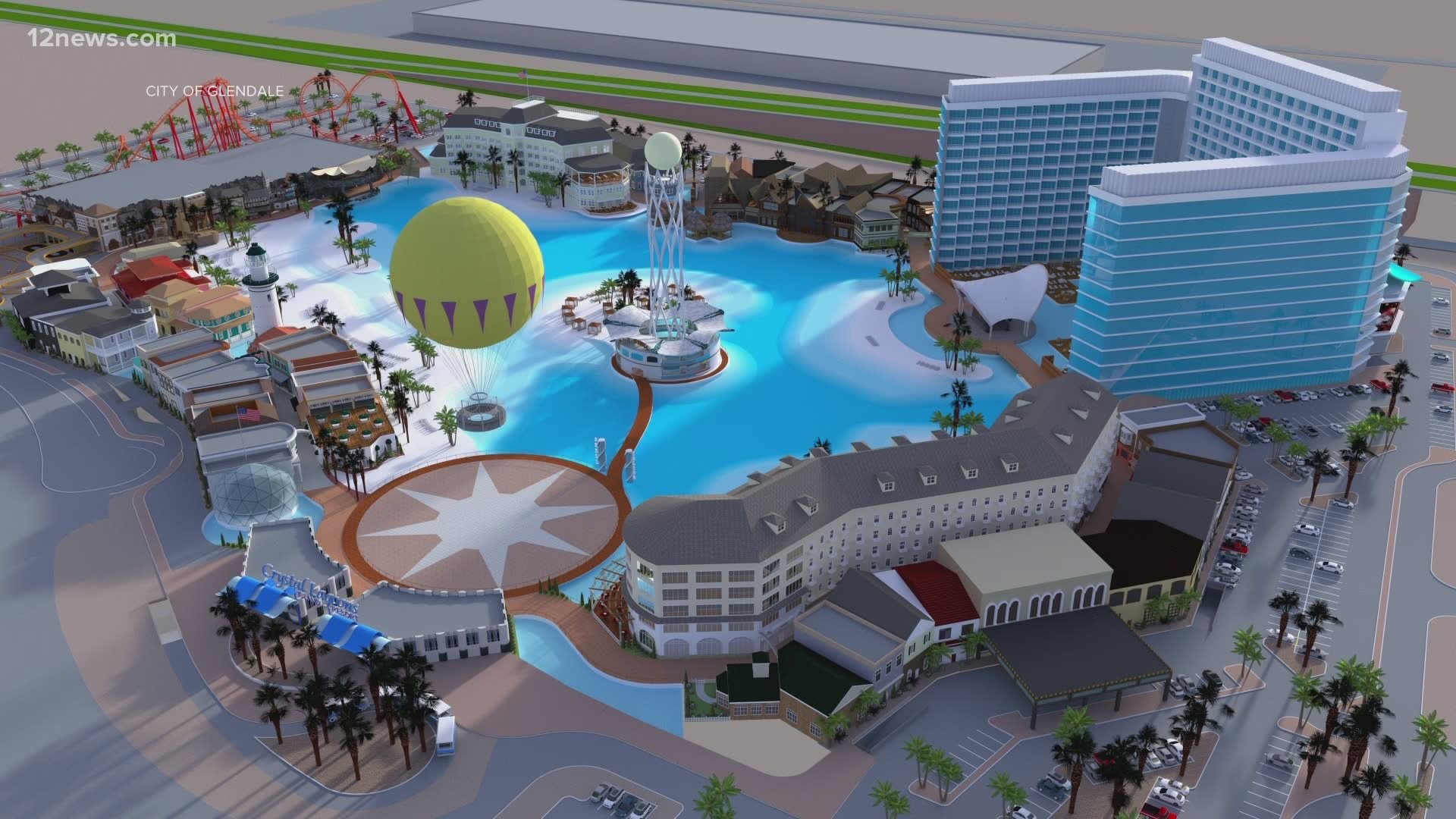 Glendale City Council approved a deal to build Crystal Lagoons Island Resort. The project includes an 11-acre lagoon, shopping, restaurants and a 600-room hotel.