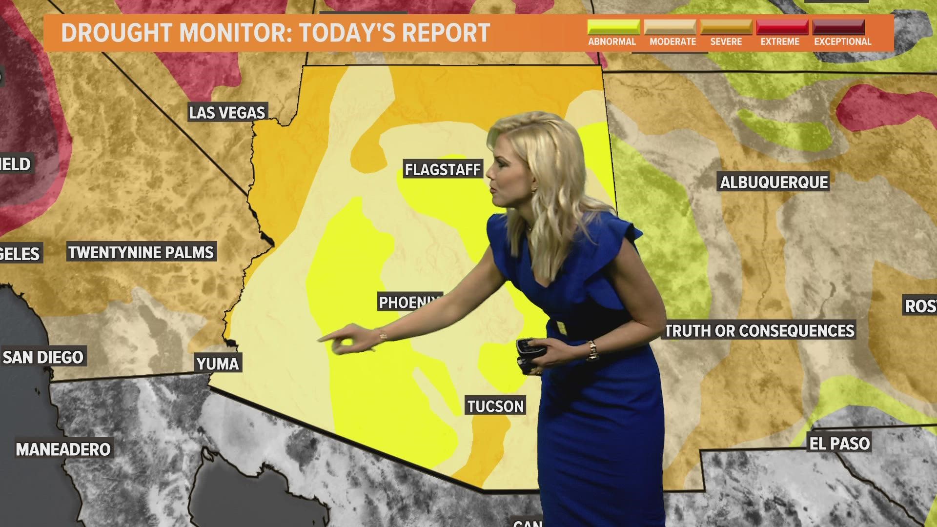 Krystle Henderson takes a look at the latest drought monitor update for Arizona on Sept. 15, 2022.