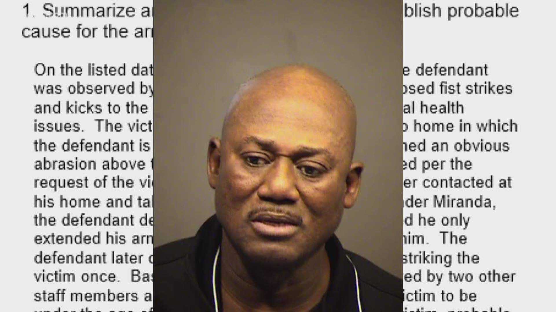 According to documents, 61-year-old Anthony "Tony" Adusei kicked and hit a teenaged boy on the autism spectrum who was in his care. The suspect was working at the Care and Dignity group home in east Mesa.