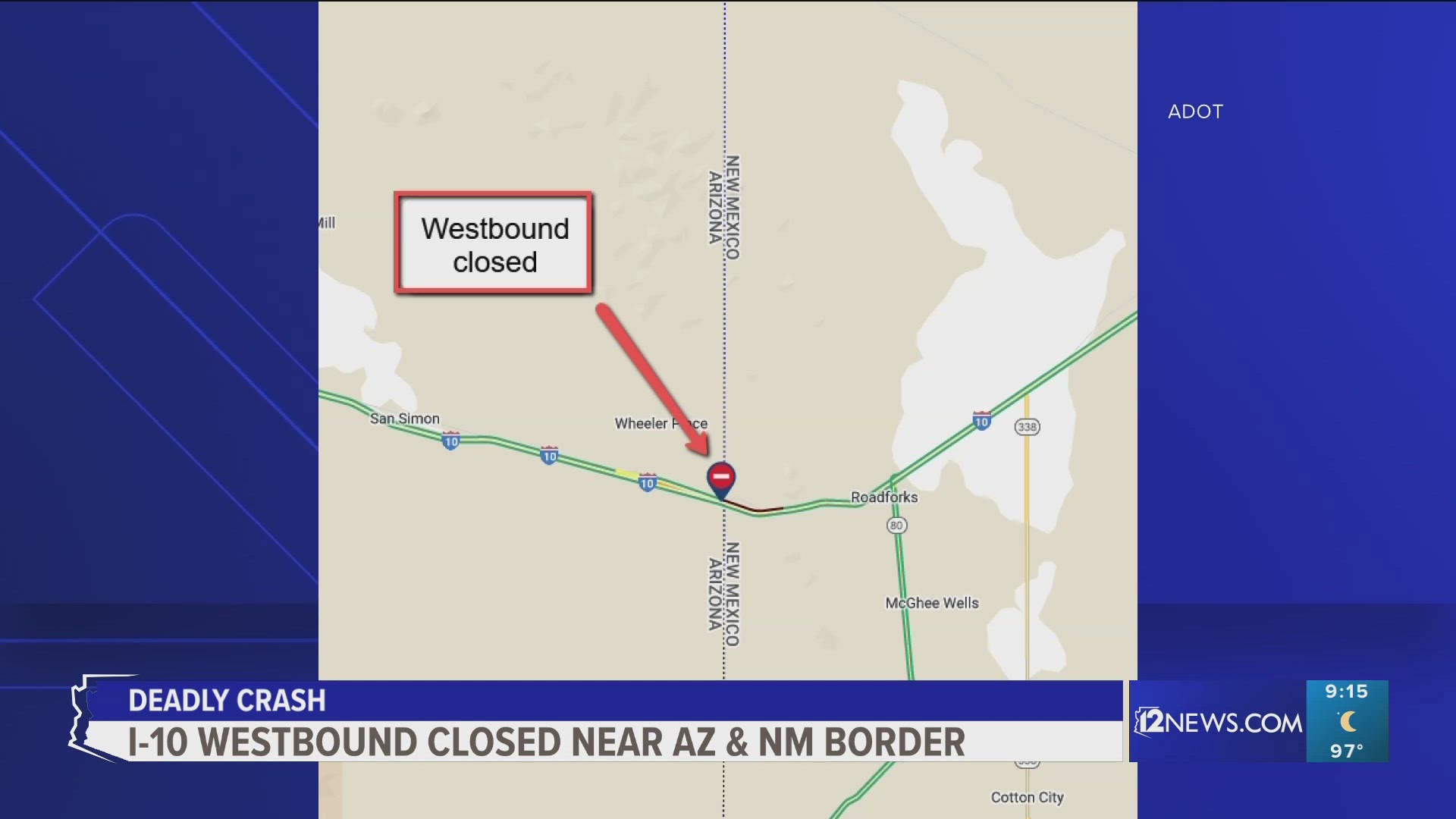 The crash happened at milepost 391 in San Simon, Arizona, just miles from the Arizona/New Mexico border. Here are the latest details.