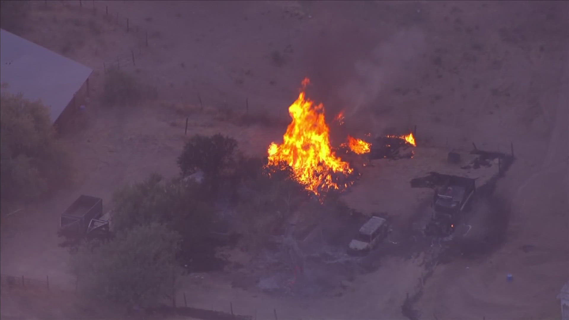 The brush fire has forced the closure of US 60 in both directions near Wickenburg.